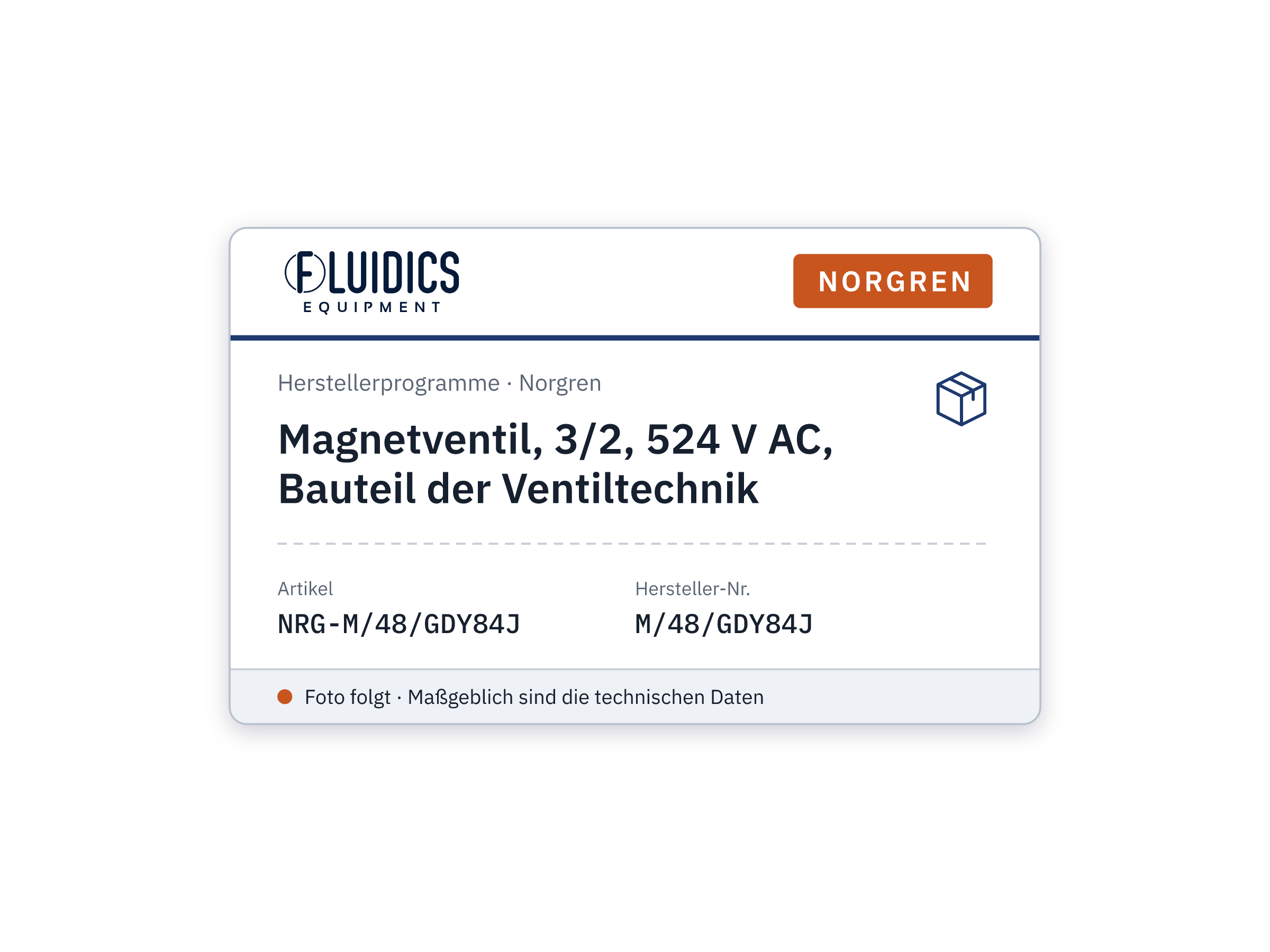 Magnetventil, 3/2, 524 V AC, Bauteil der Ventiltechnik - Norgren M/48/GDY84J