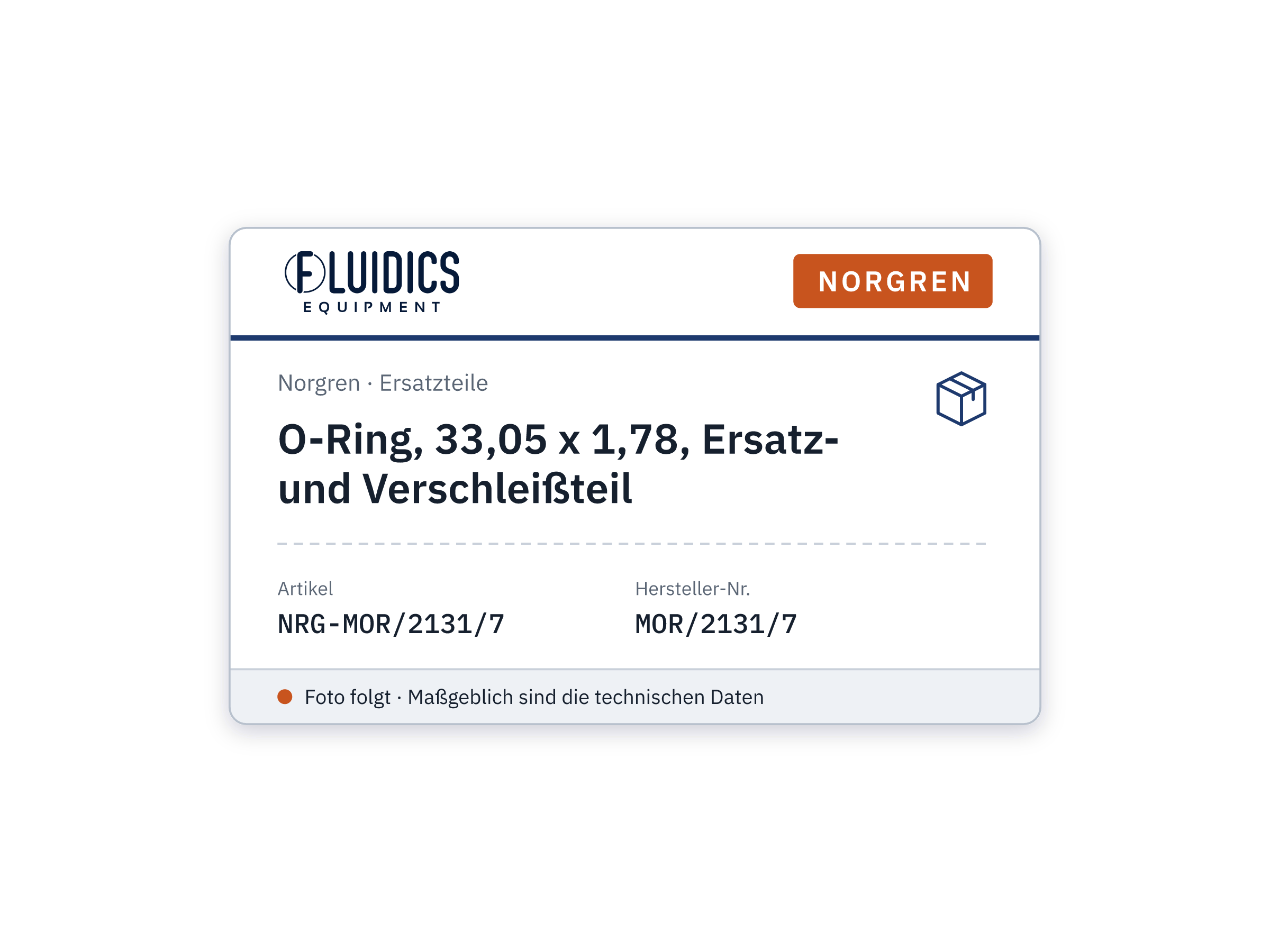 O-ring, 33.05 x 1.78, spare and wear part - Norgren MOR/2131/7