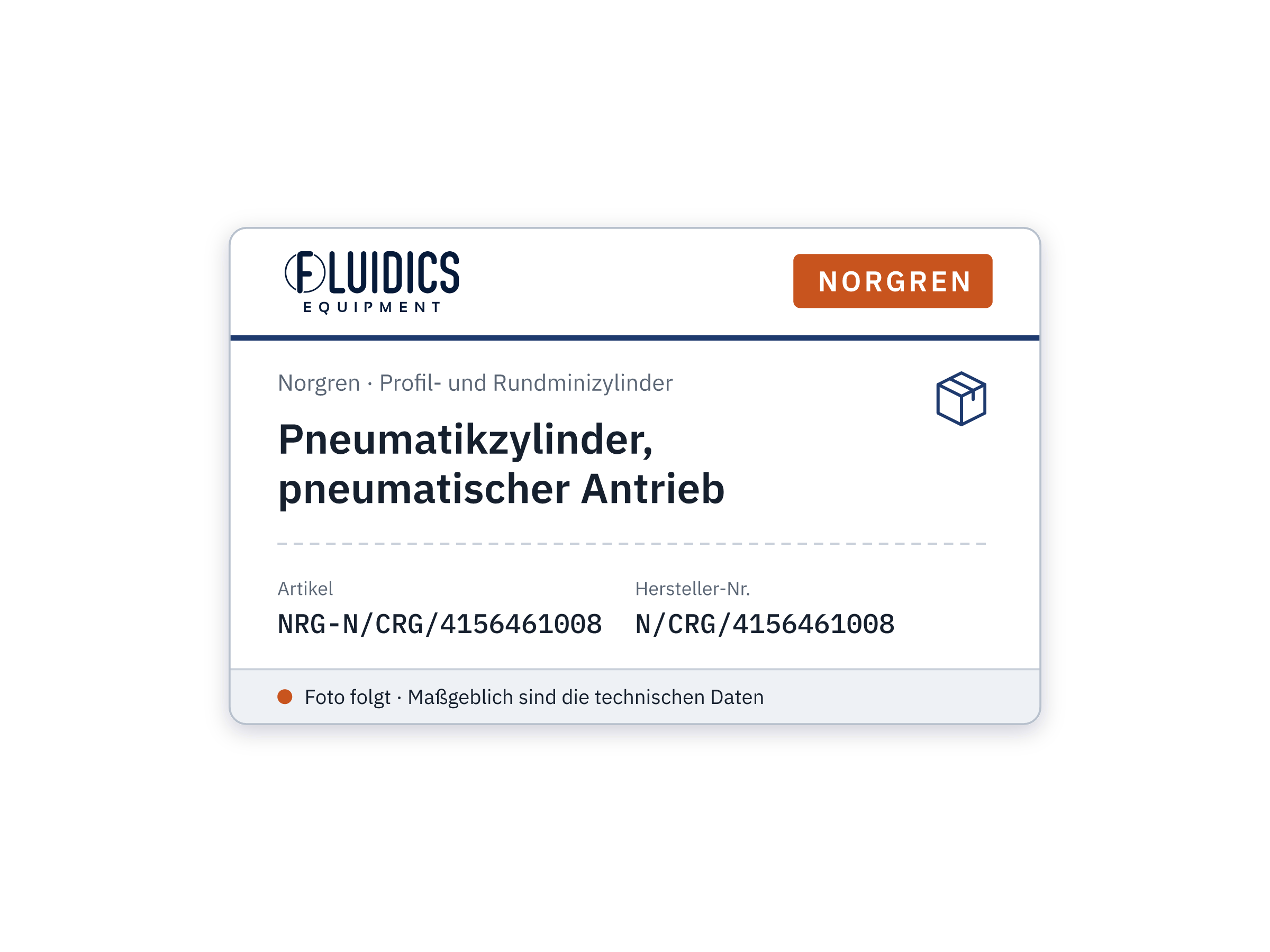Pneumatikzylinder, pneumatischer Antrieb - Norgren N/CRG/4156461008