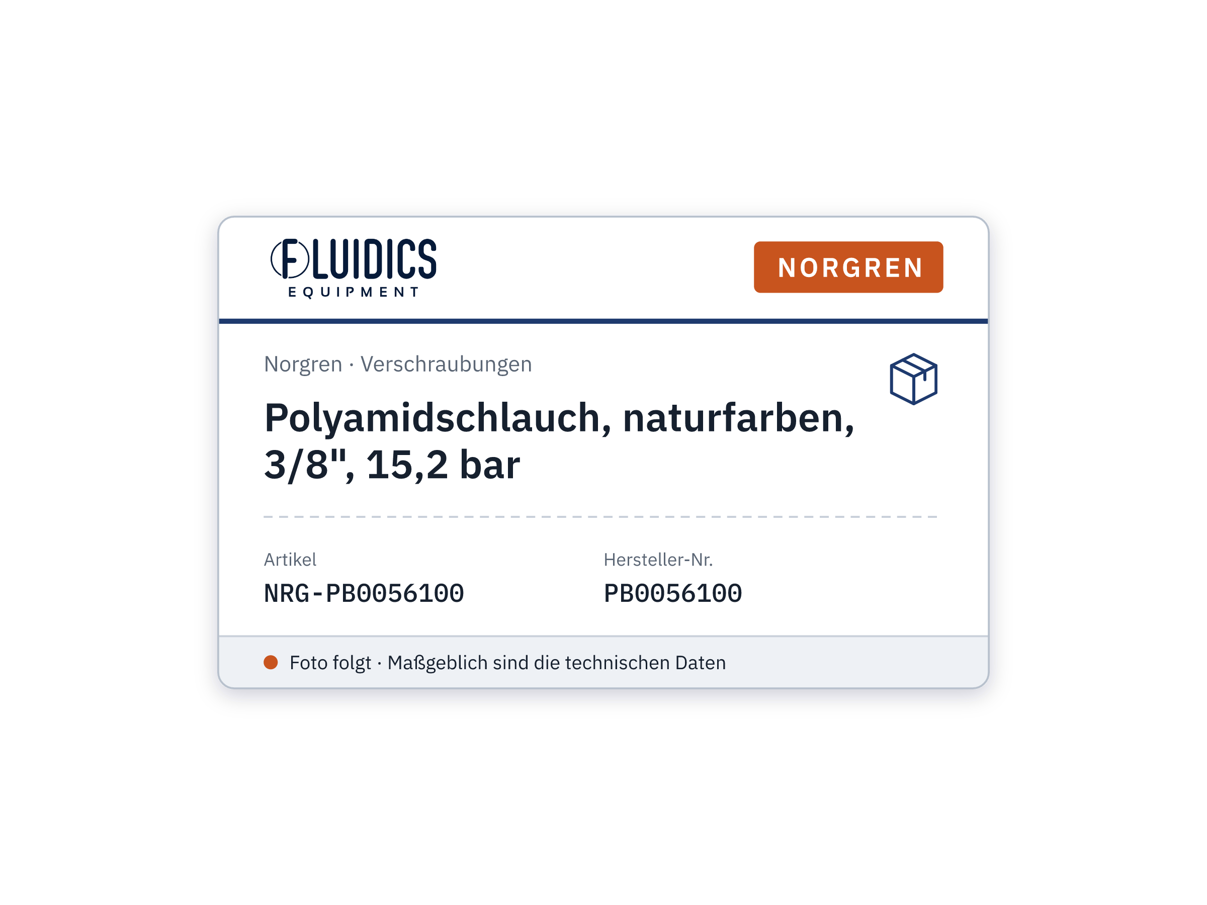 Polyamidschlauch, naturfarben, 3/8", 15,2 bar - Norgren PB0056100