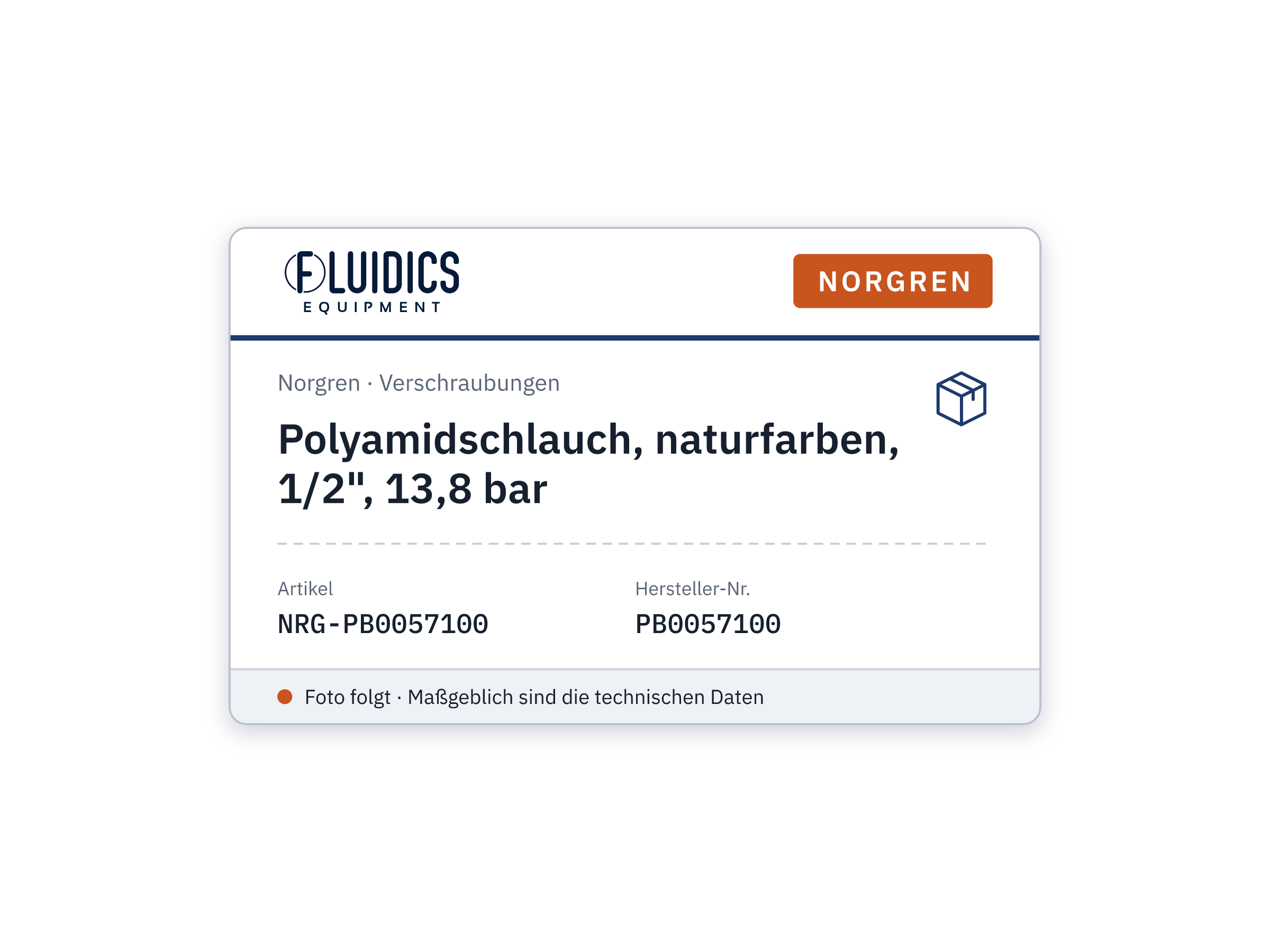 Polyamidschlauch, naturfarben, 1/2", 13,8 bar - Norgren PB0057100