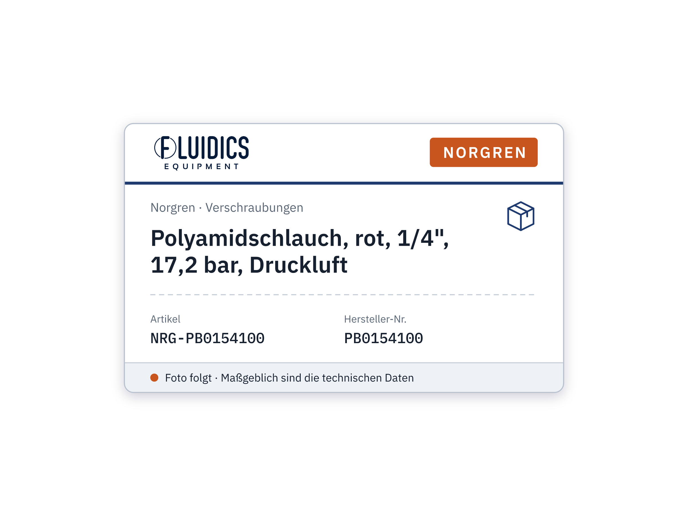 Polyamidschlauch, rot, 1/4", 17,2 bar, Druckluft - Norgren PB0154100