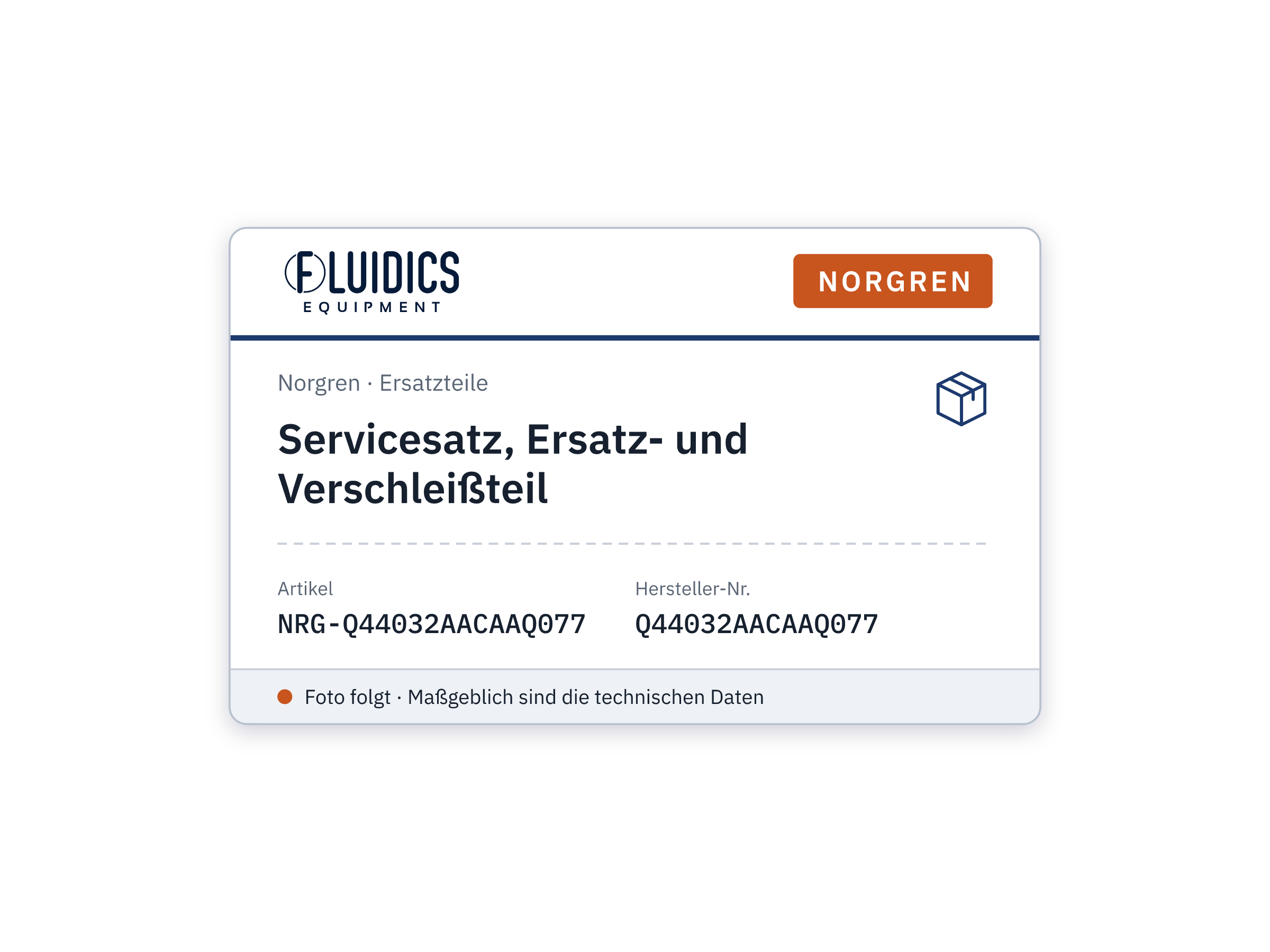 Servicesatz, Ersatz- und Verschleißteil - Norgren Q44032AACAAQ077