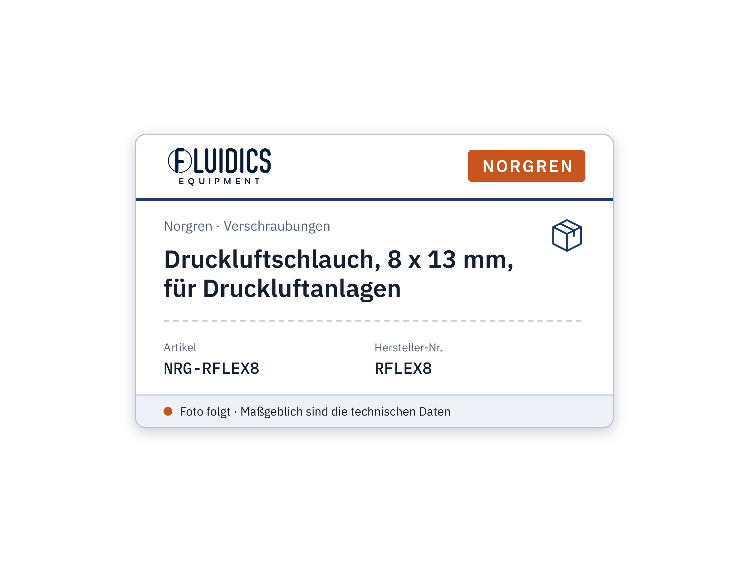 Druckluftschlauch, 8 x 13 mm, für Druckluftanlagen - Norgren RFLEX8