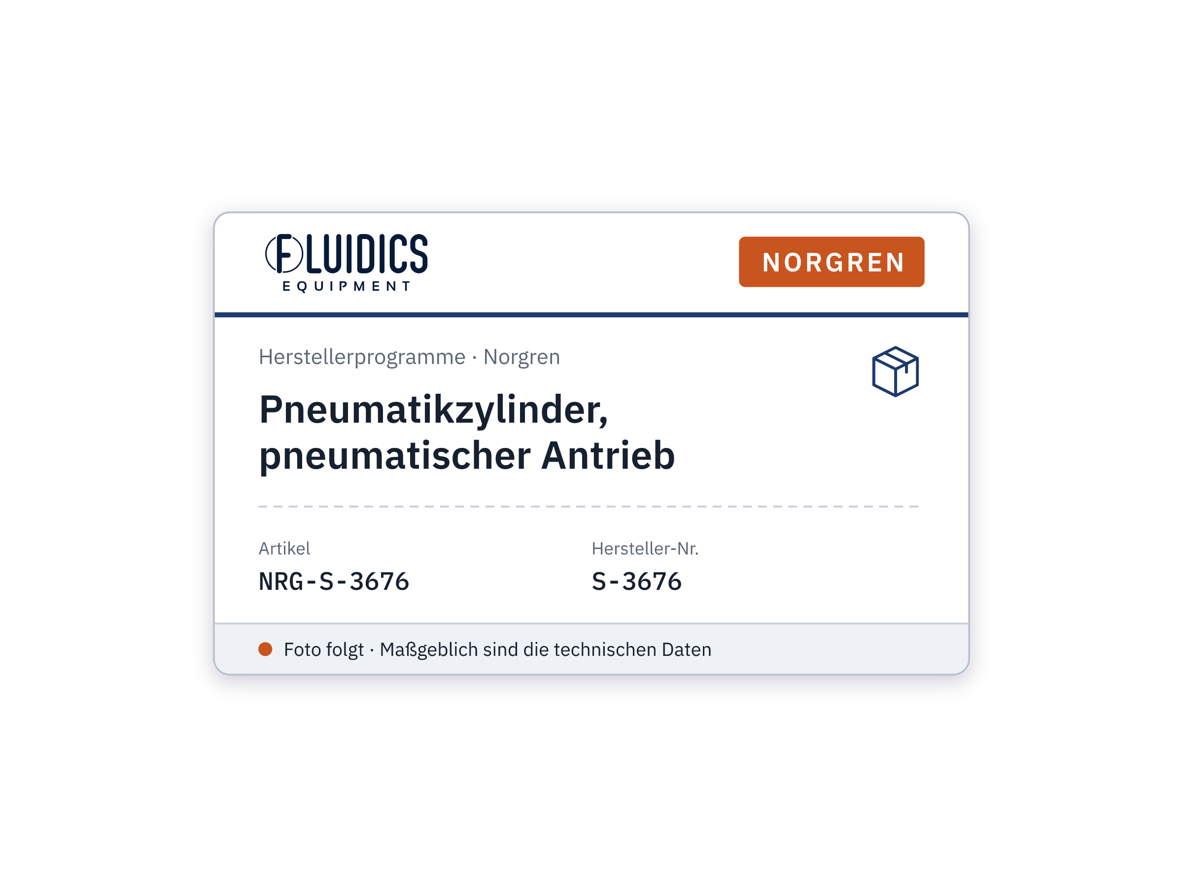 Pneumatikzylinder, pneumatischer Antrieb - Norgren S-3676