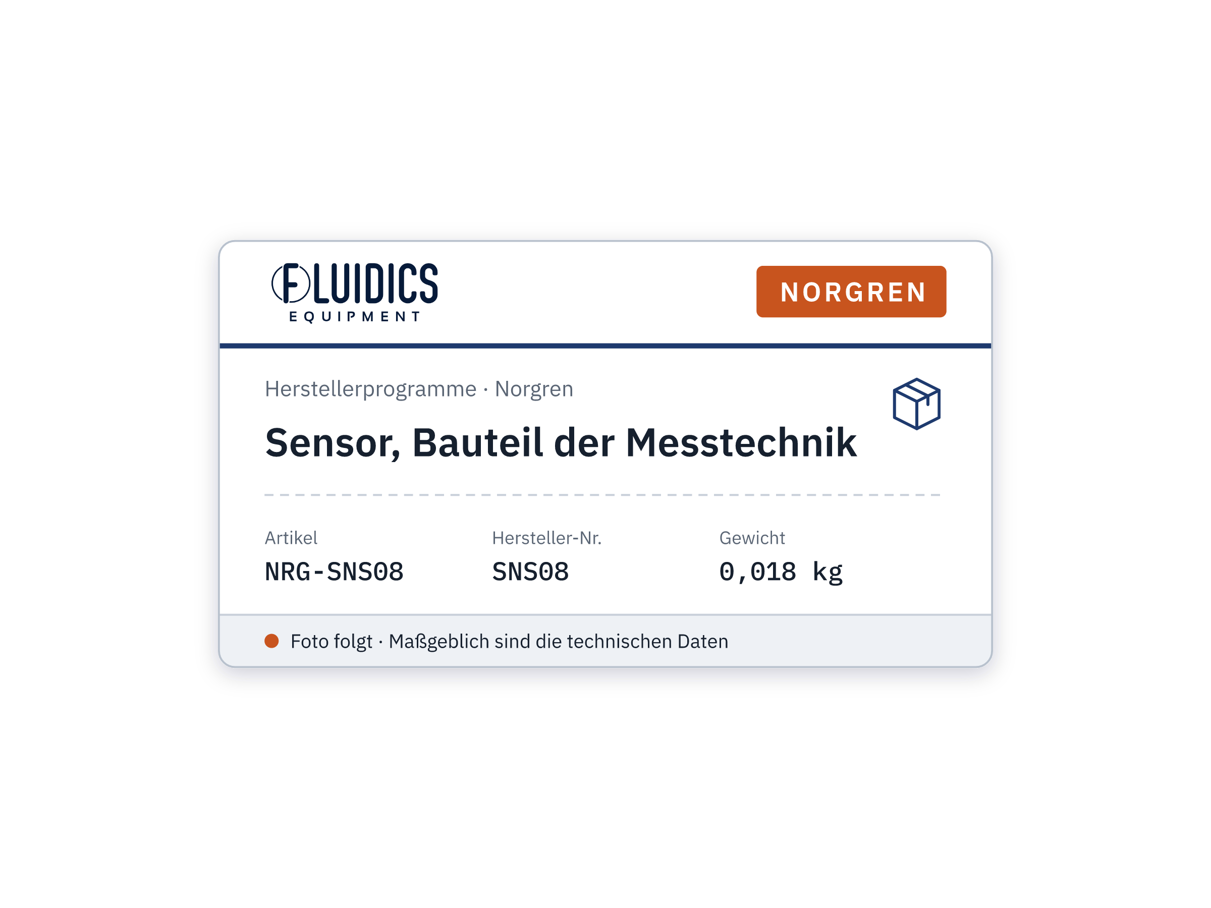Sensor, measuring technology component - Norgren SNS08