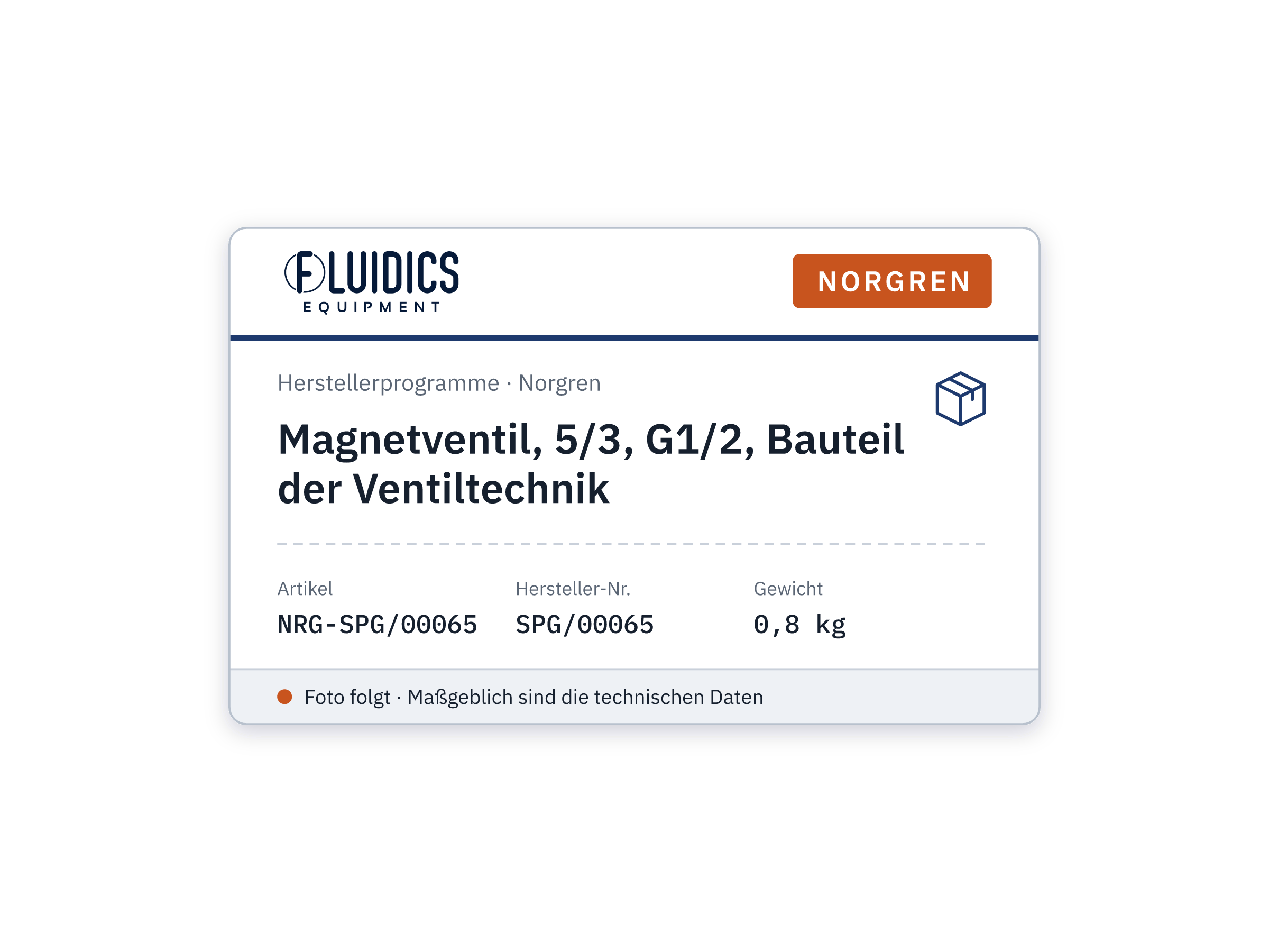 Magnetventil, 5/3, G1/2, Bauteil der Ventiltechnik - Norgren SPG/00065