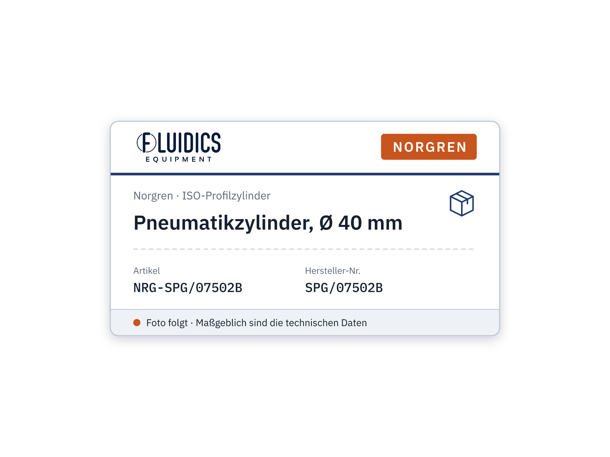 Pneumatikzylinder, Ø 40 mm - Norgren SPG/07502B