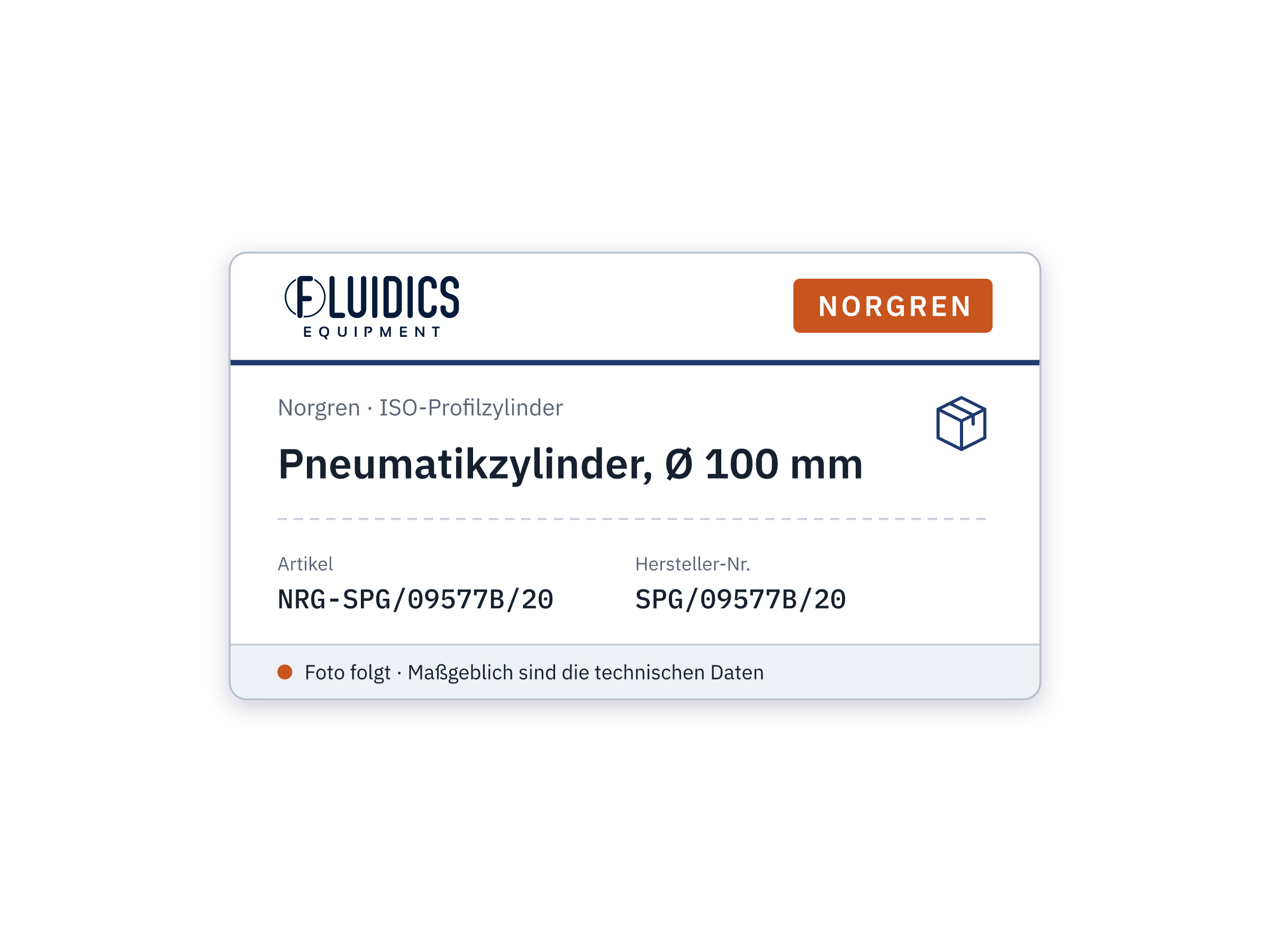 Pneumatikzylinder, Ø 100 mm - Norgren SPG/09577B/20