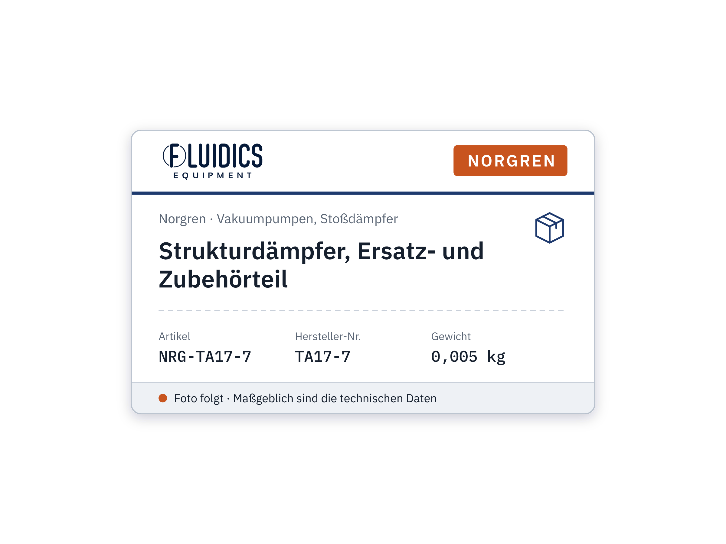 Strukturdämpfer, Ersatz- und Zubehörteil - Norgren TA17-7