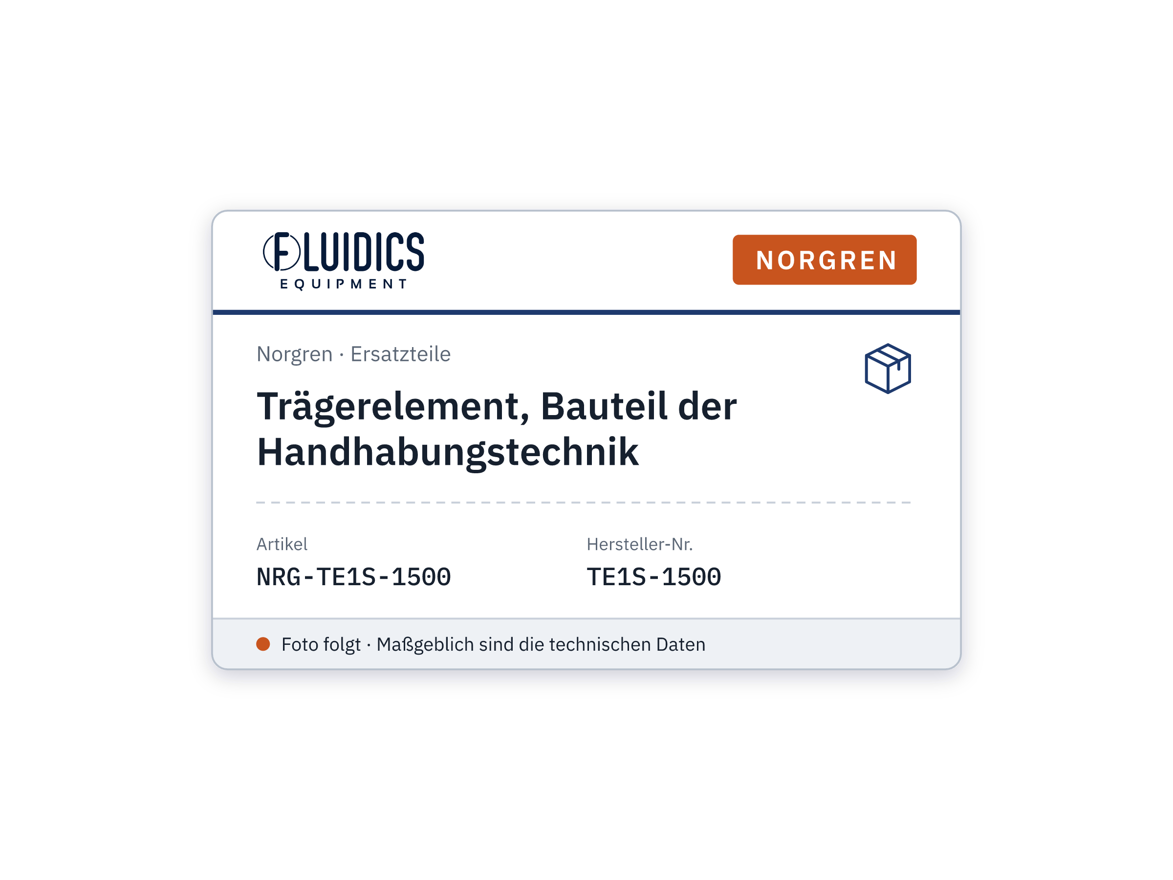 Trägerelement, Bauteil der Handhabungstechnik - Norgren TE1S-1500