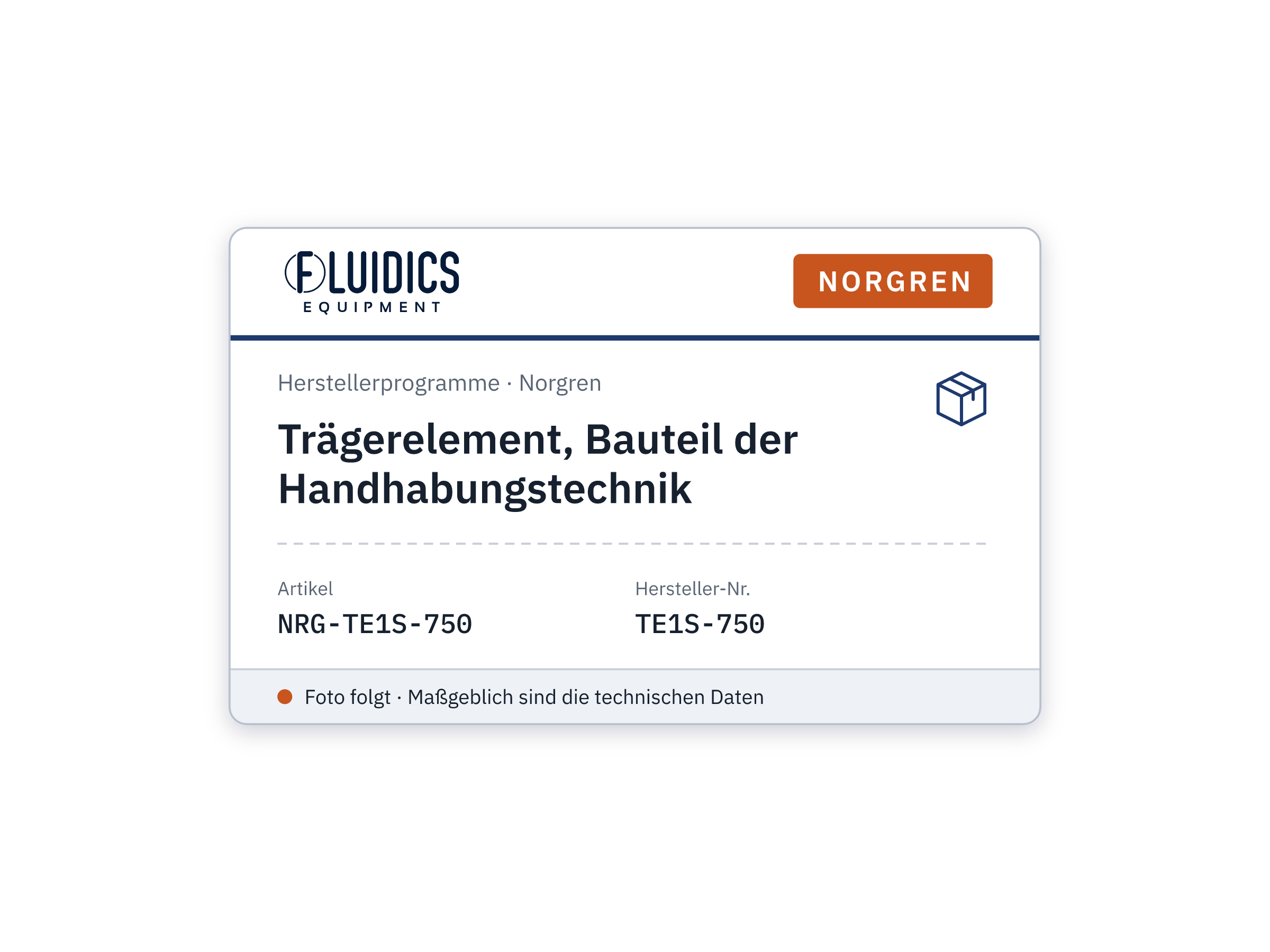 Support element, handling technology component - Norgren TE1S-750