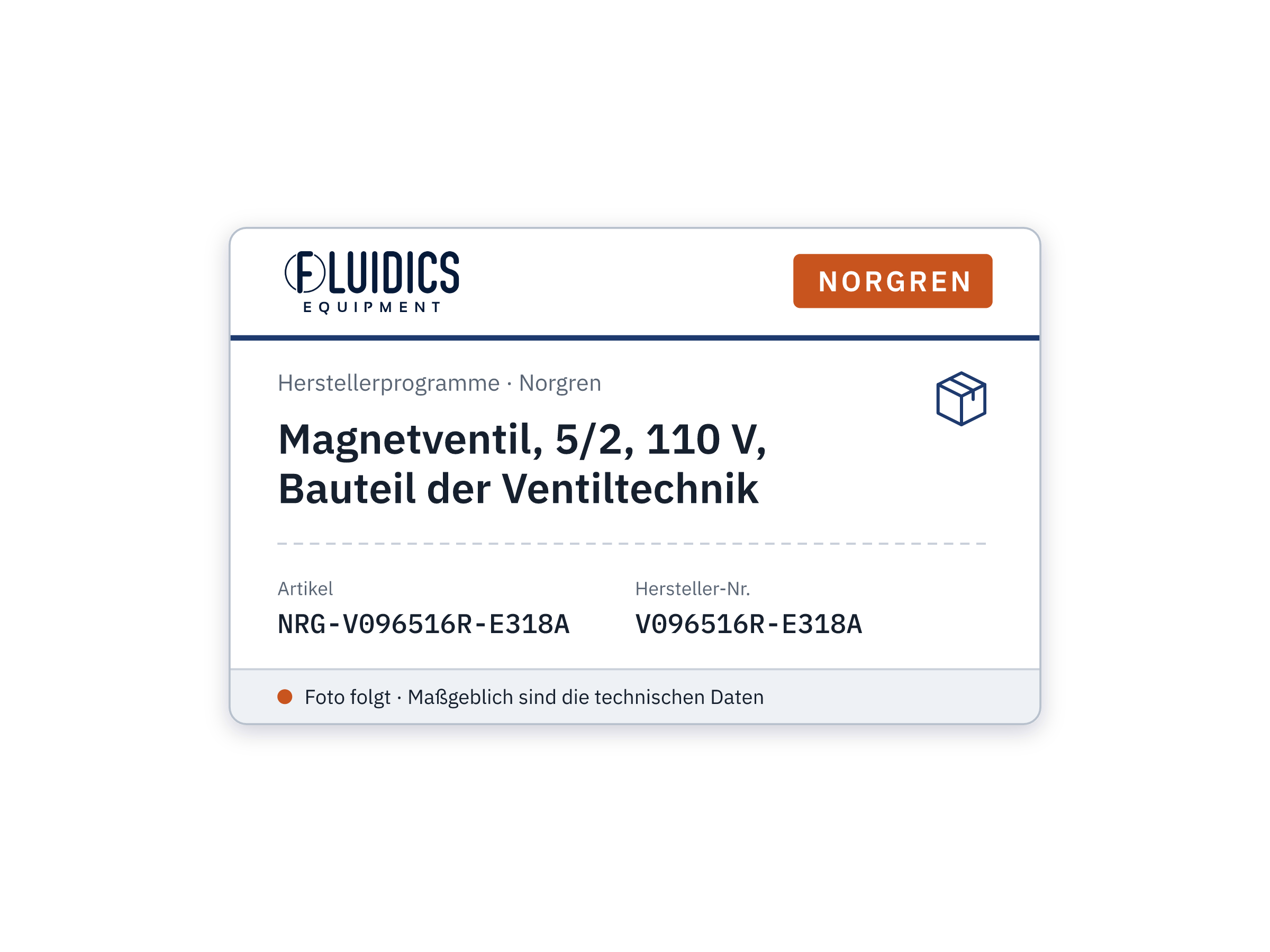 Magnetventil, 5/2, 110 V, Bauteil der Ventiltechnik - Norgren V096516R-E318A