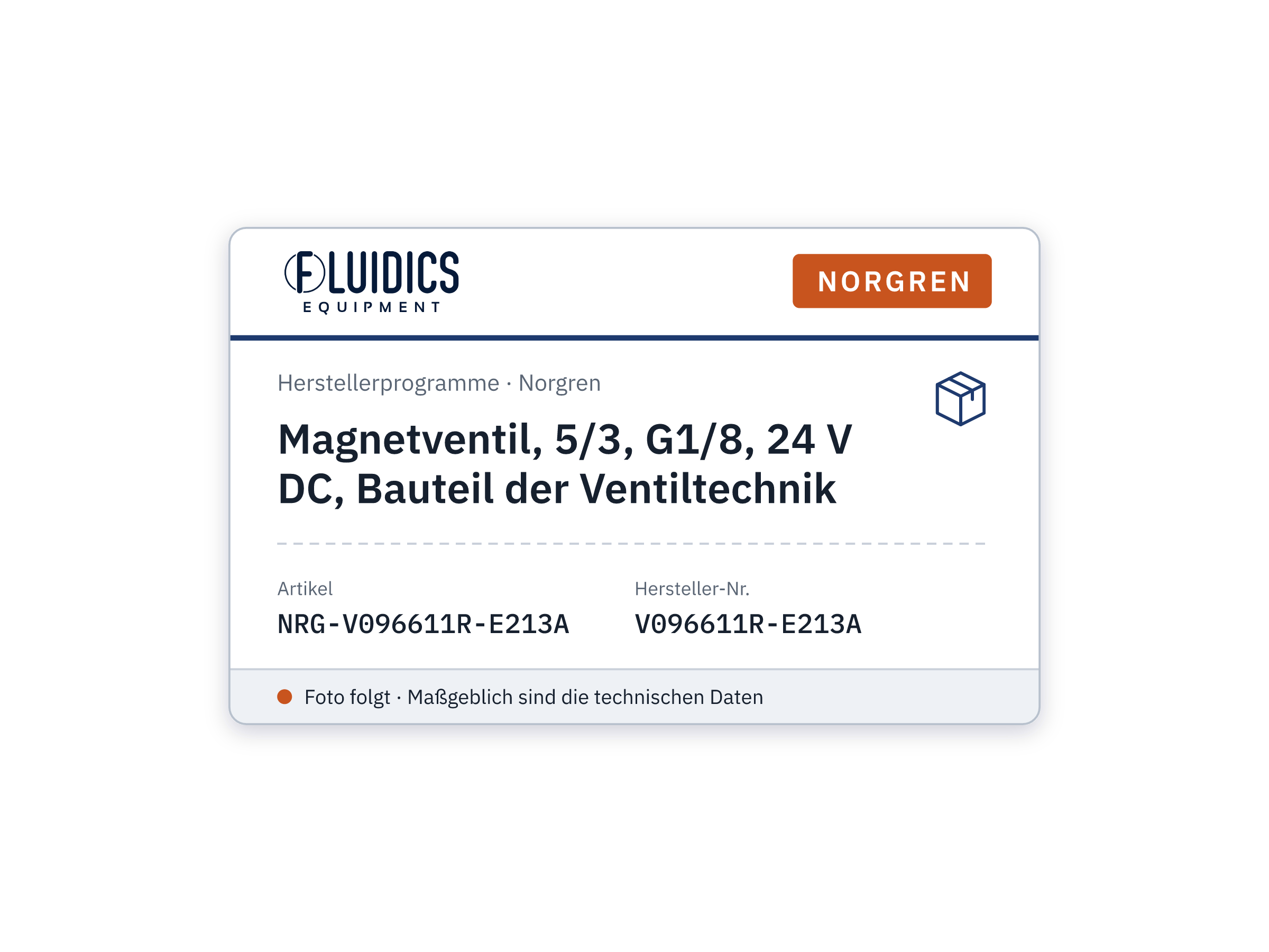 Magnetventil, 5/3, G1/8, 24 V DC, Bauteil der Ventiltechnik - Norgren V096611R-E213A