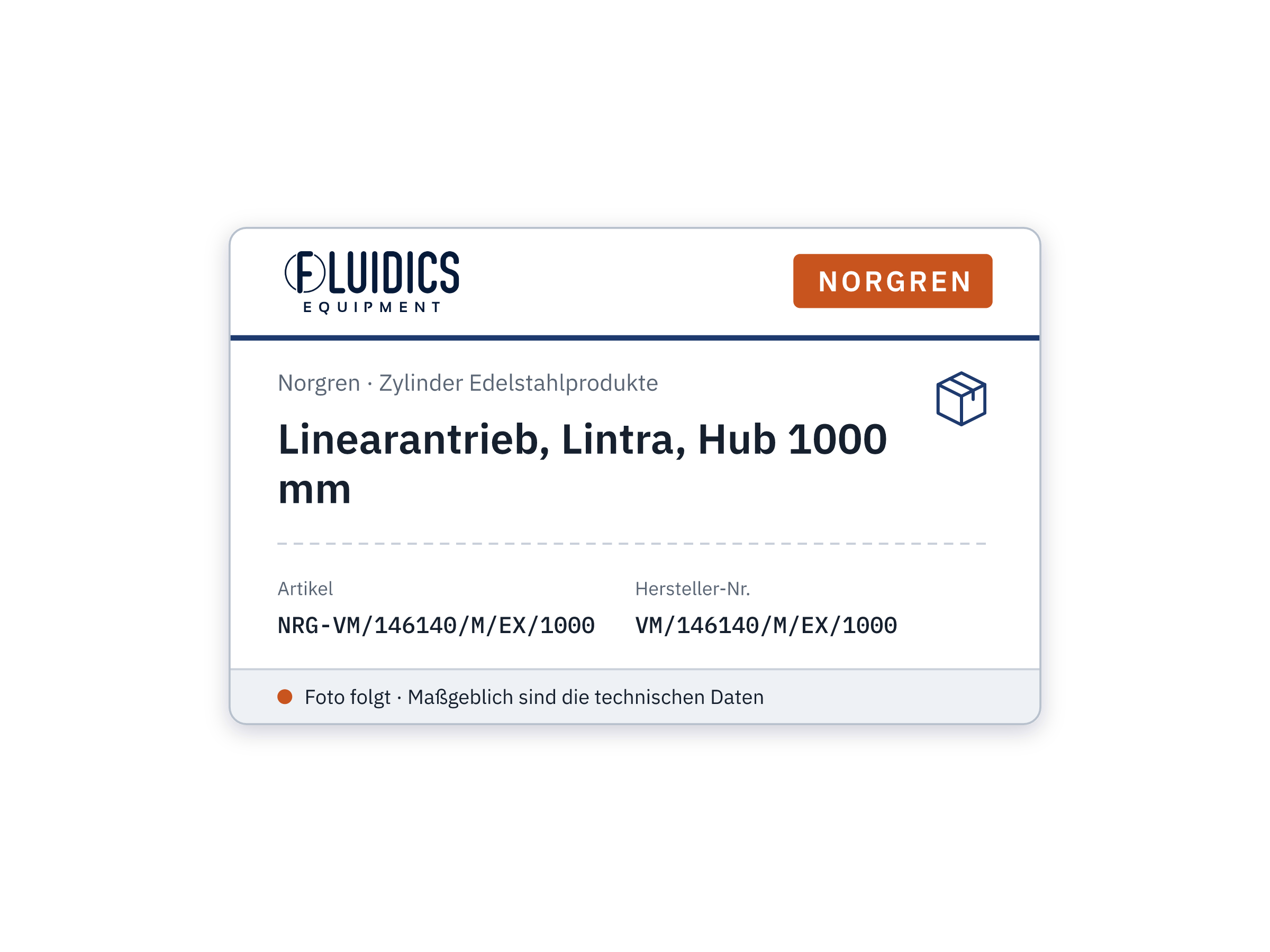 Linearantrieb, Lintra, Hub 1000 mm - Norgren VM/146140/M/EX/1000