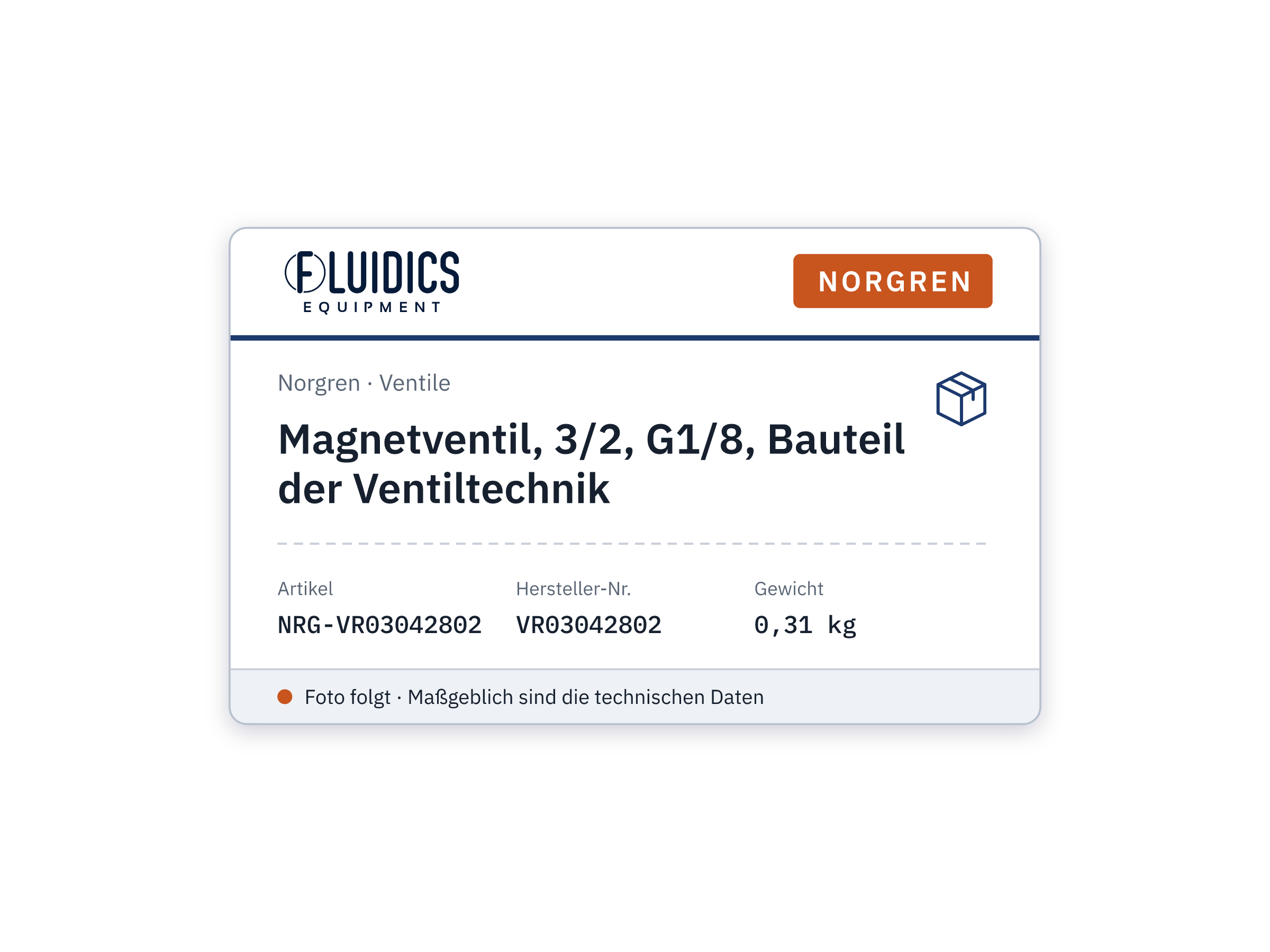 Magnetventil, 3/2, G1/8, Bauteil der Ventiltechnik - Norgren VR03042802