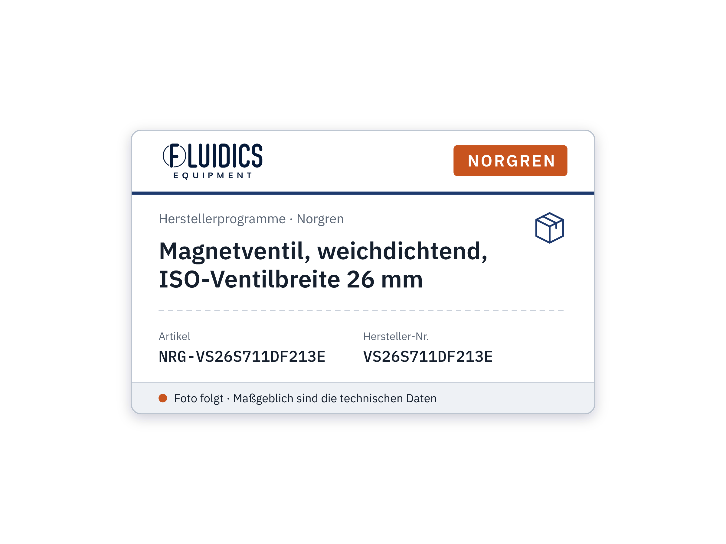 Magnetventil, weichdichtend, ISO-Ventilbreite 26 mm - Norgren VS26S711DF213E