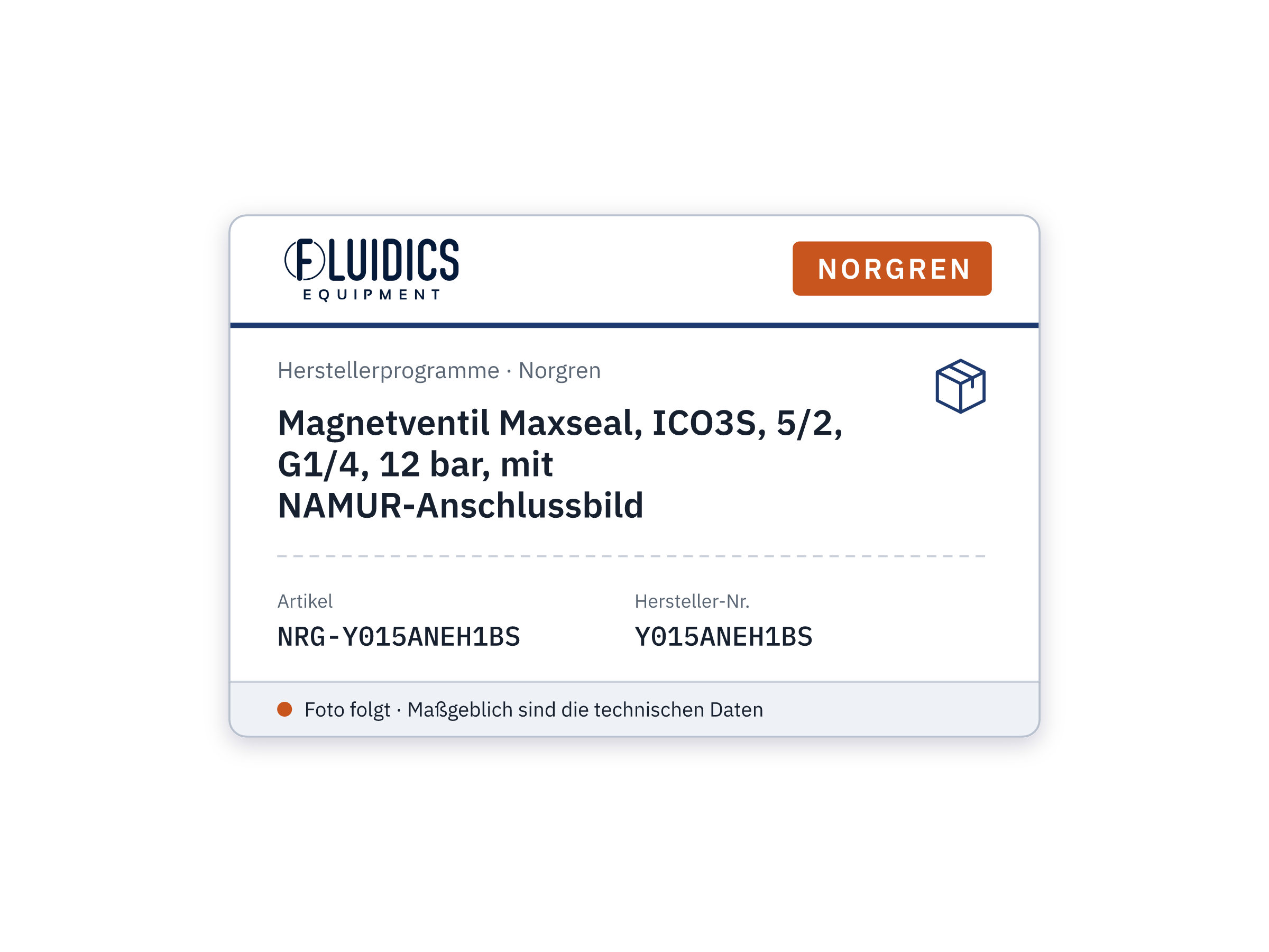 Magnetventil Maxseal, ICO3S, 5/2, G1/4, 12 bar, mit NAMUR-Anschlussbild - Norgren Y015ANEH1BS