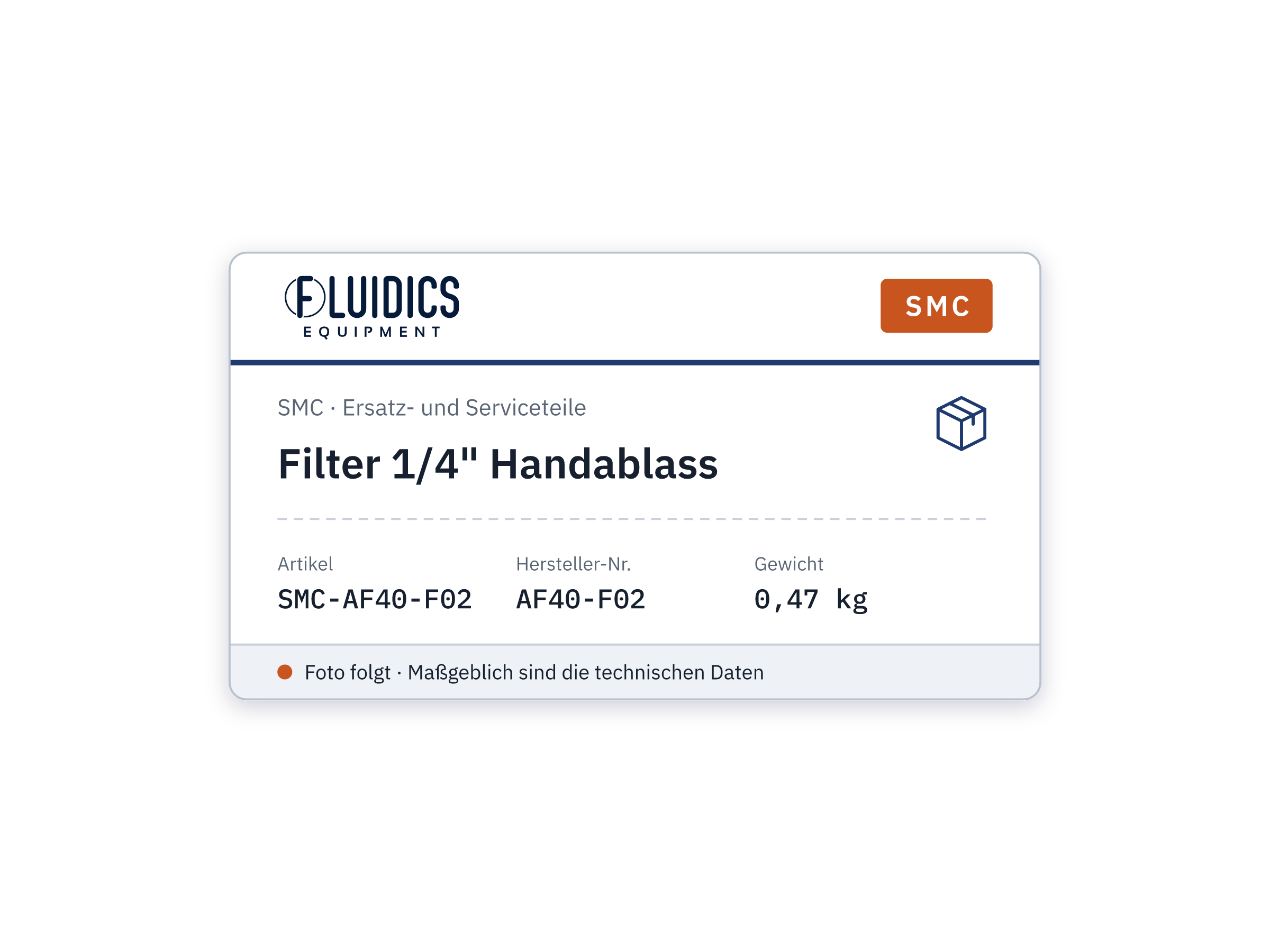 Filter 1/4" Handablass - SMC AF40-F02