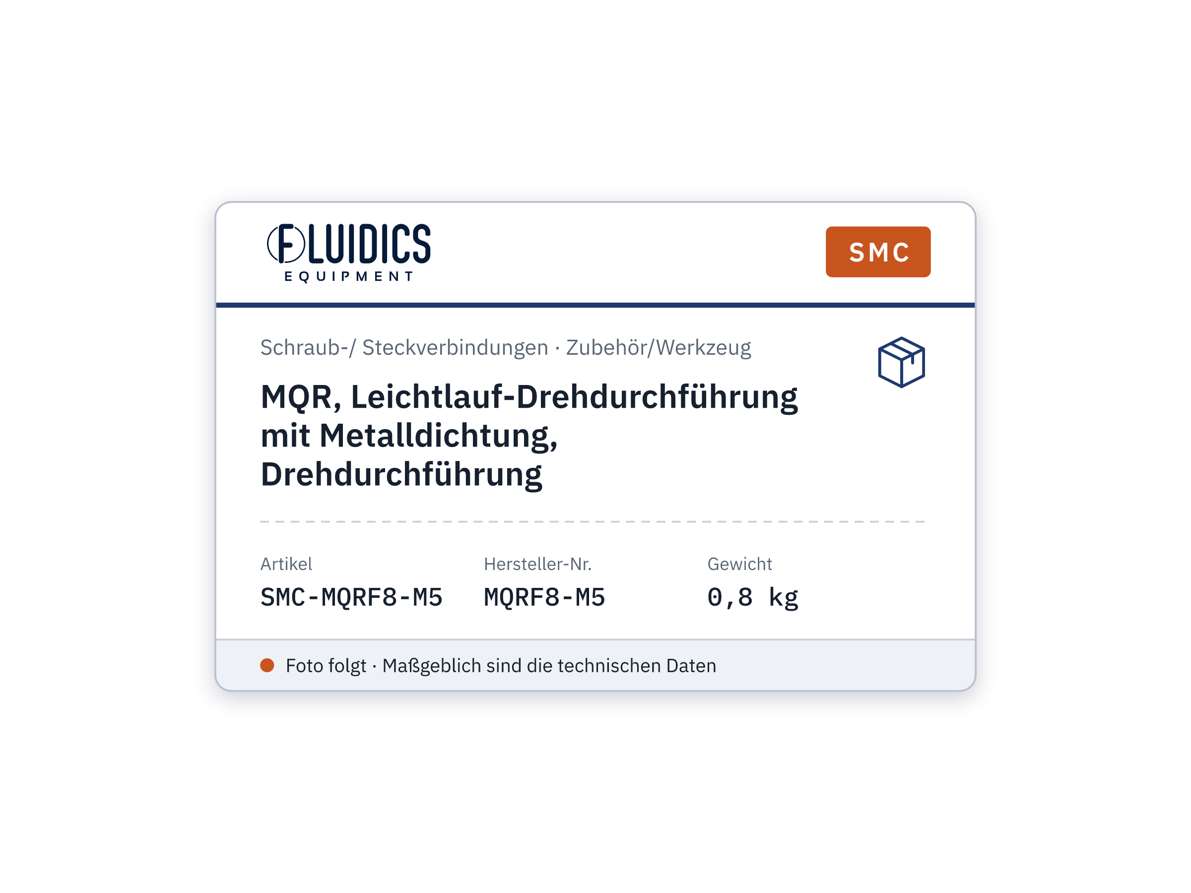 MQR, Leichtlauf-Drehdurchführung mit Metalldichtung, Drehdurchführung - SMC MQRF8-M5