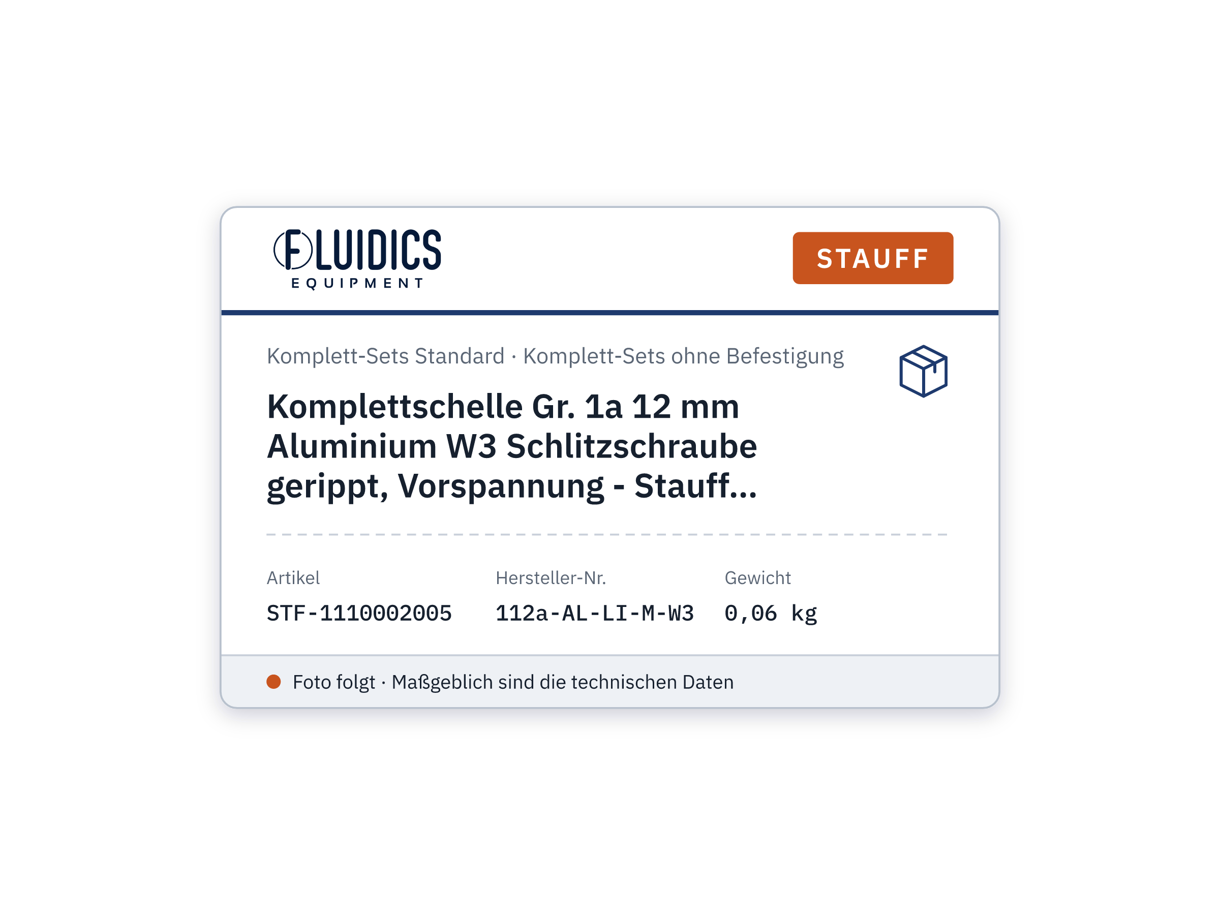 Complete Clamp Size 1a 12 mm Aluminium W3 Schlitzschraube ribbed, preload - Stauff 1110002005