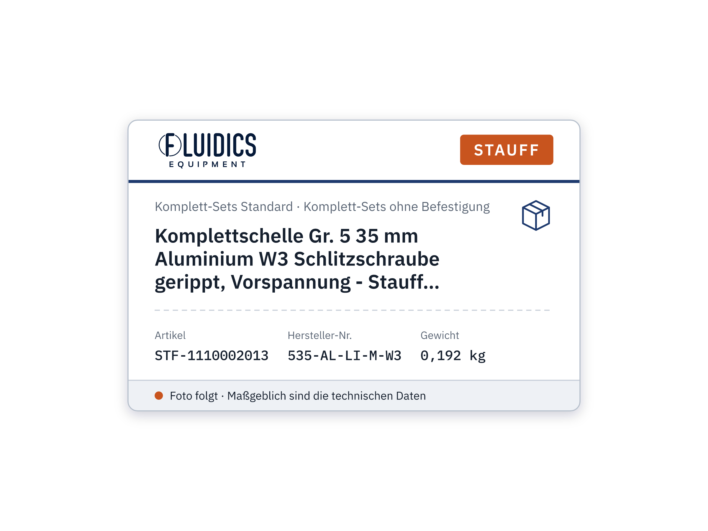 Complete Clamp Size 5 35 mm Aluminium W3 Schlitzschraube ribbed, preload - Stauff 1110002013