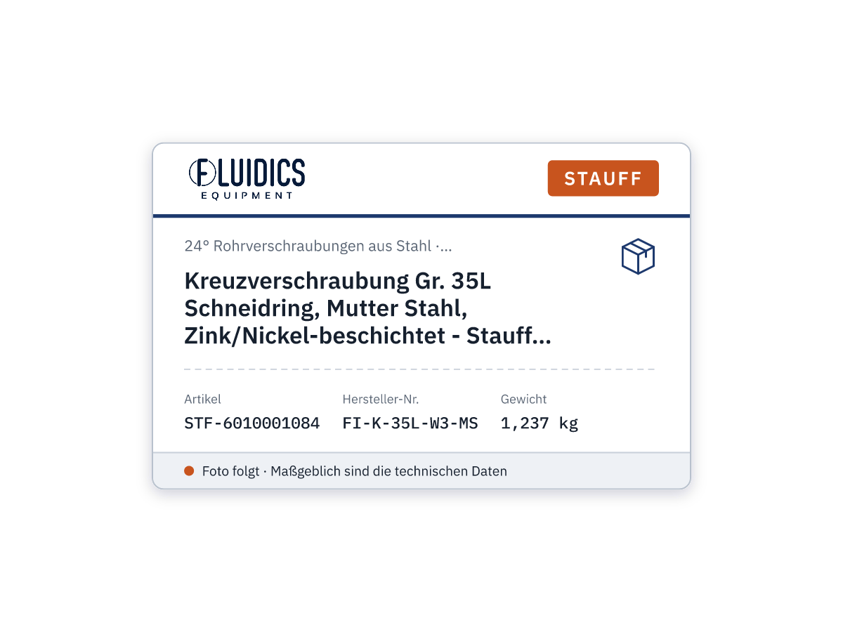 Kreuzverschraubung Gr. 35L Schneidring, Mutter Stahl, Zink/Nickel-beschichtet - Stauff 6010001084