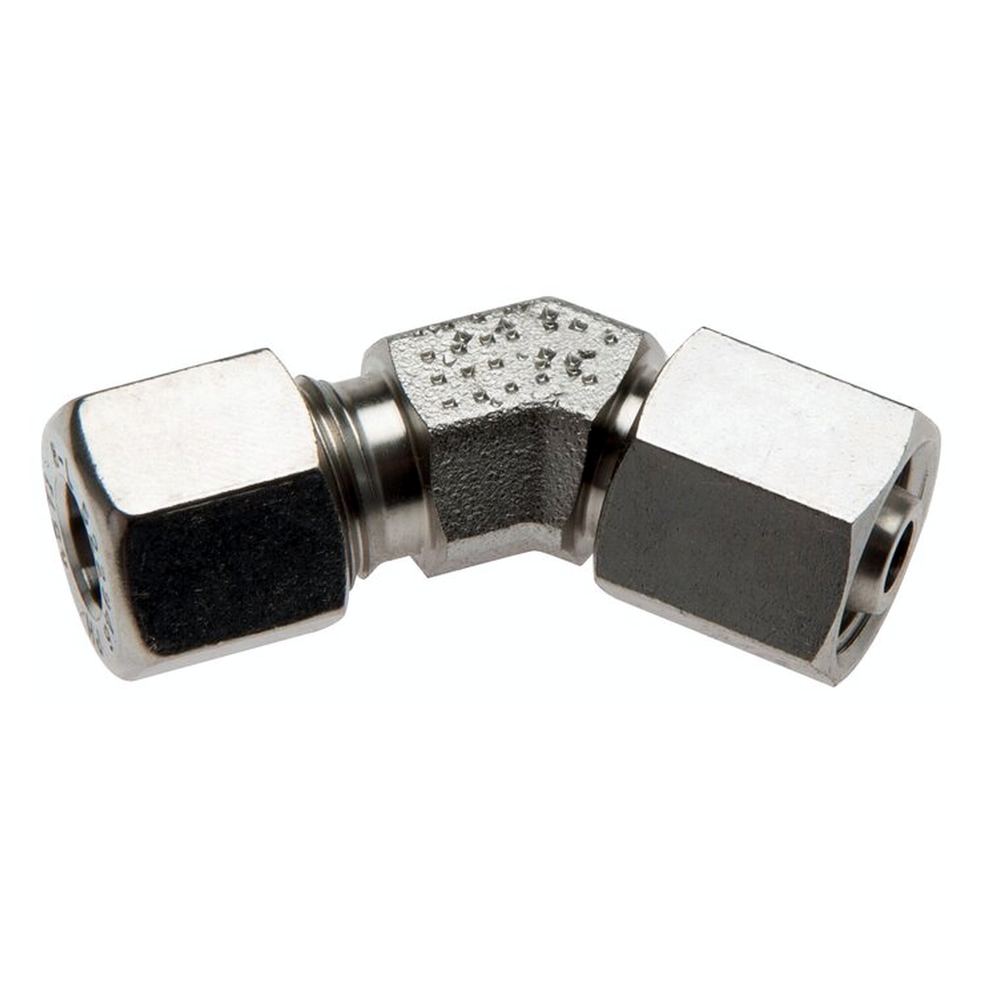 Adjustable 45° connector, tube 10 L, stainless steel 1.4571, with sealing cone and O-ring