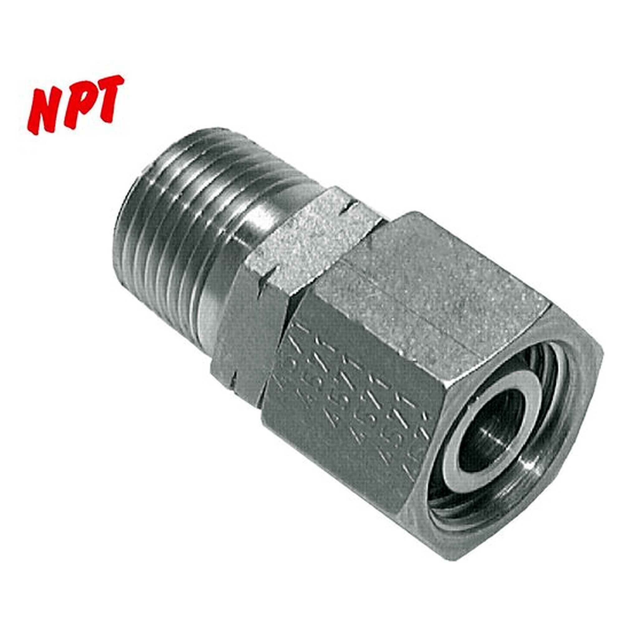 Einstellbare Schneidringverschraubung, Gewinde NPT 1-1/2", Rohrstutzen 42 L, 1.4571, 160 bar