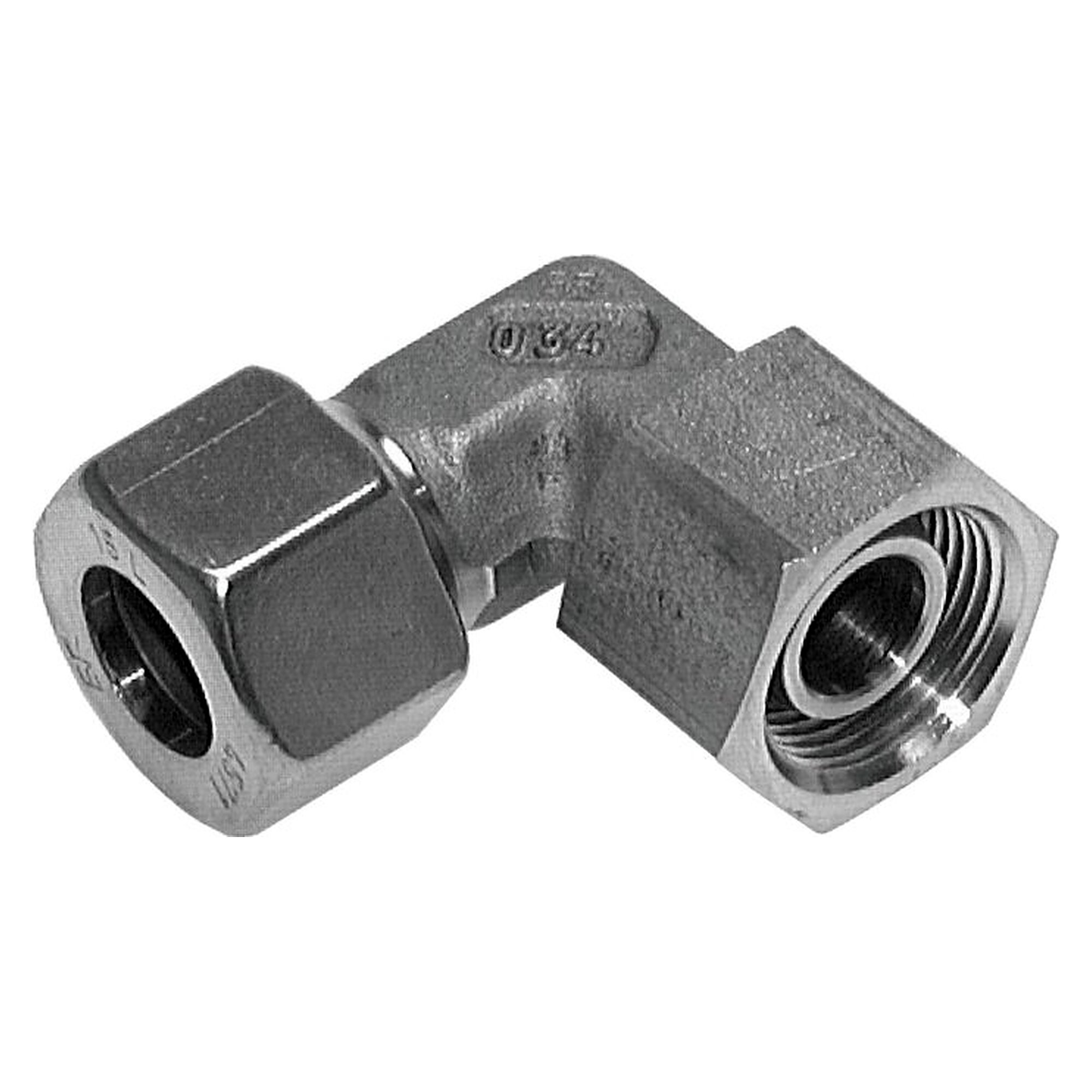 Adjustable elbow coupling with sealing cone, tube 6 S, stainless steel 1.4571