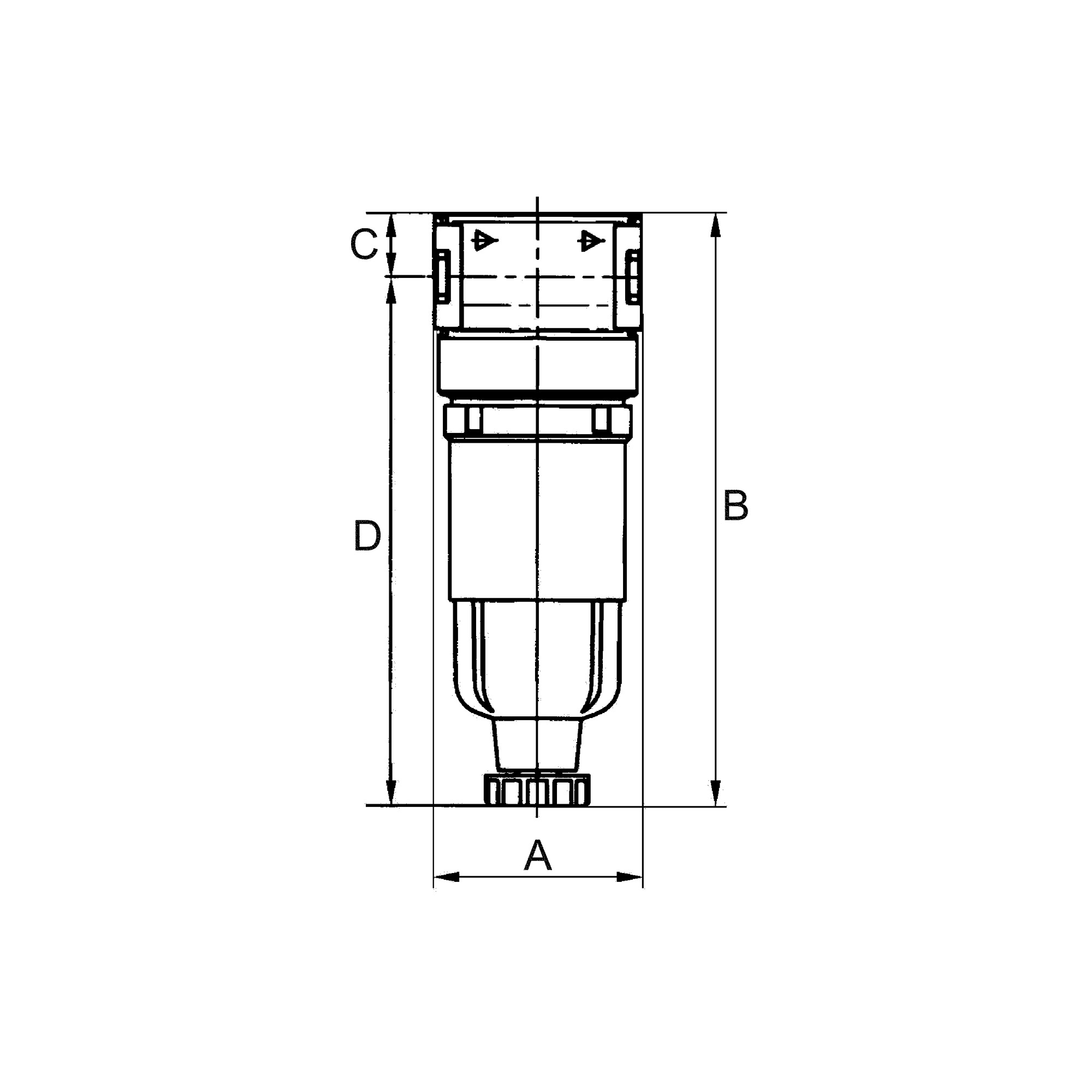 Vorfilter »multifix-mini«, mit PC-Behälter, 0,3 µm, BG 0, G 1/8 - Riegler 100368