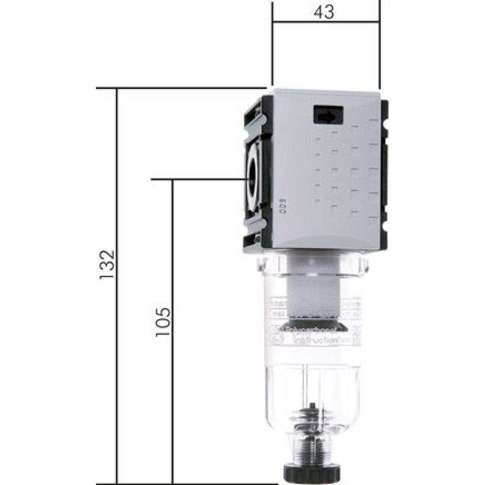 F 014 F M AM Futura Filter, G 1/4", Metallbehälter ohne Sichtrohr