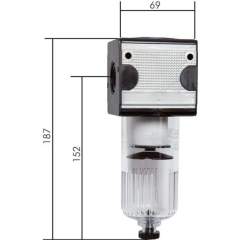 F 34 S Multifix Filter, G 3/4", Baur. 2, Kunststoffbehälter mit Schutzkorb