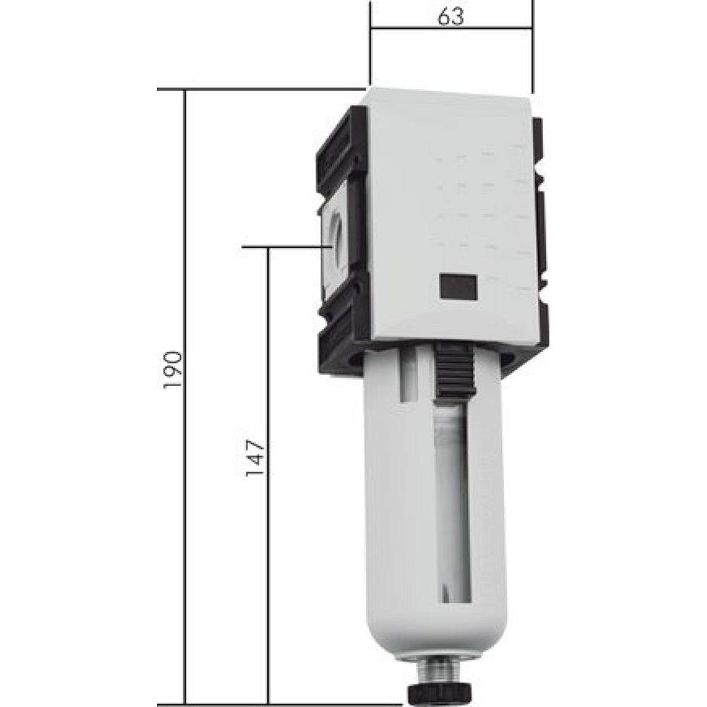 F 382 F M AM Futura Filter, G 3/8", Metallbehälter mit Sichtrohr