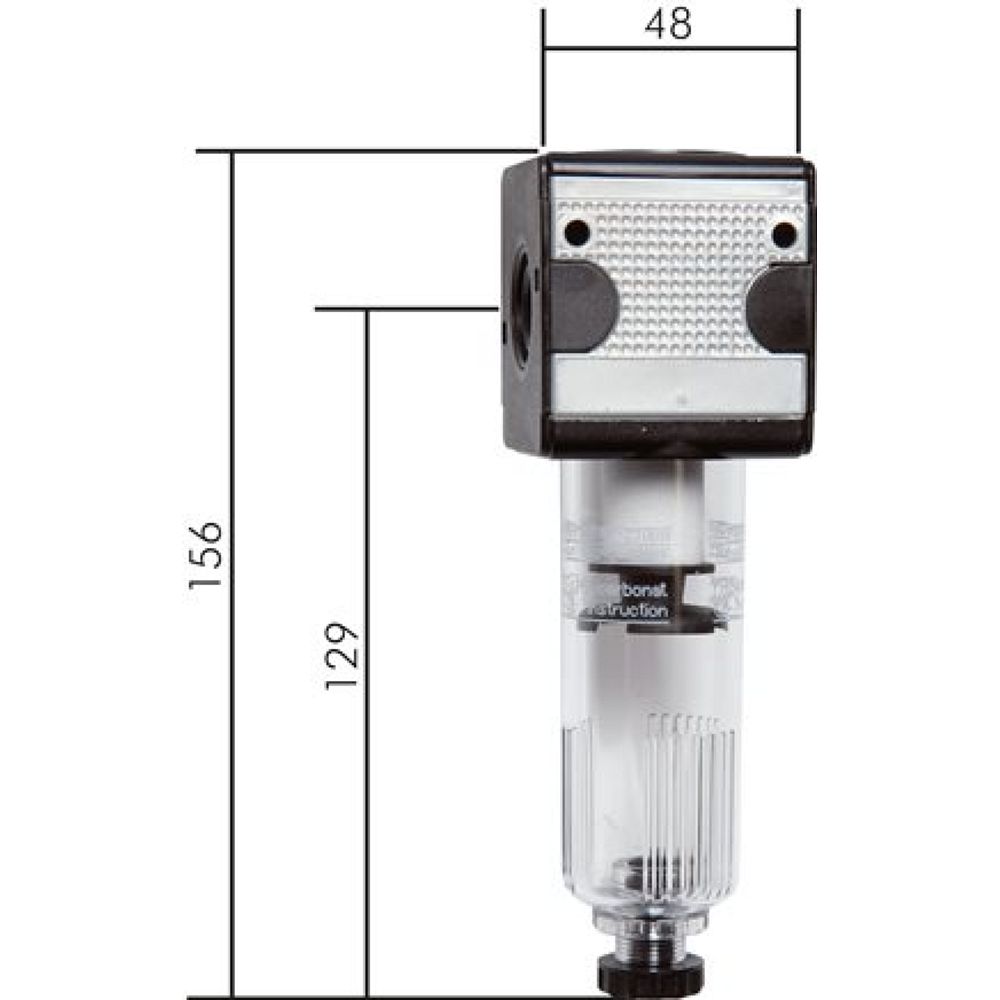 F 38 S Multifix Filter, G 3/8", Baur. 1, Kunststoffbehälter mit Schutzkorb