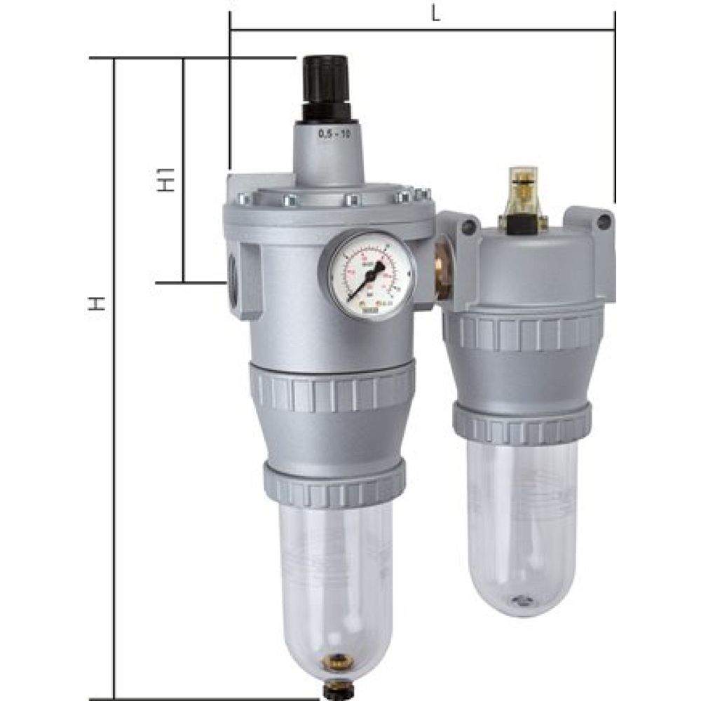 FDOP 54 Standard-Wartungseinheit, 2-tlg., G 3/4", 0,5-10 bar