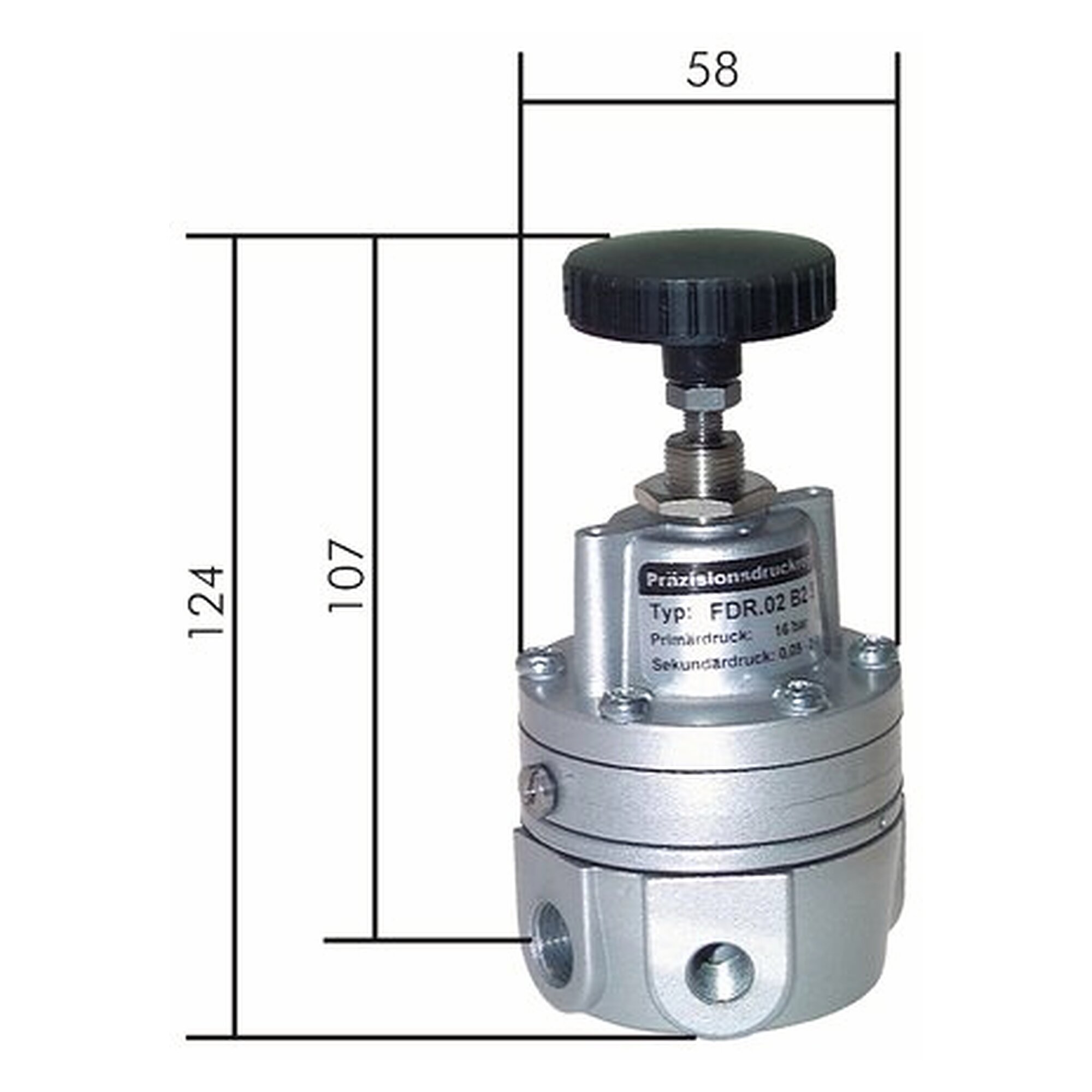 Präzisionsdruckregler, G 1/4", 0,05 - 4 bar, Zinkdruckguss Z410, Baureihe 1