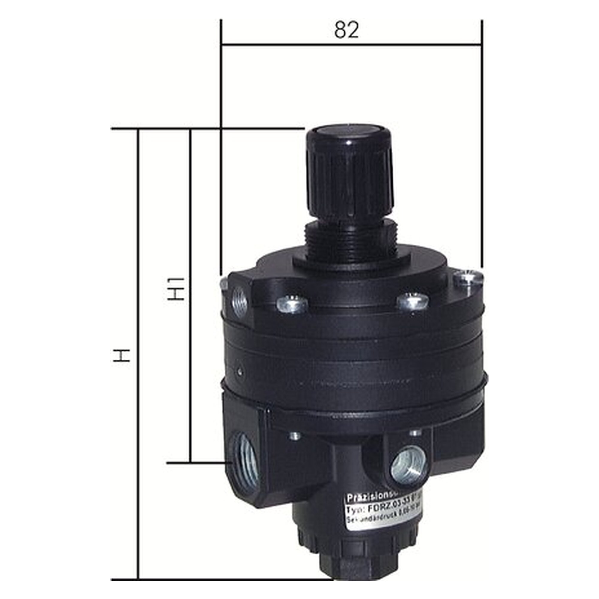 Präzisionsdruckregler, G 1/2", 0,05 - 10 bar, Zinkdruckguss Z410, 101,0