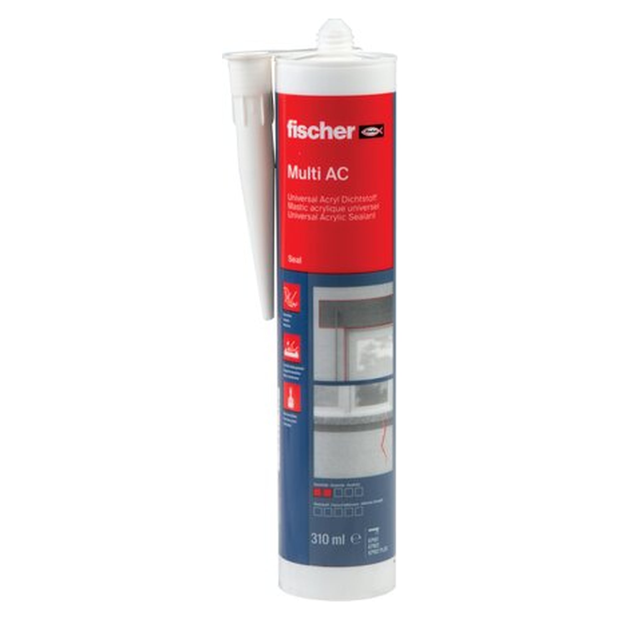 FISCHER Acryldichtstoff Multi AC, white, 310 ml cartridge, temperature range -20 to +75 °C