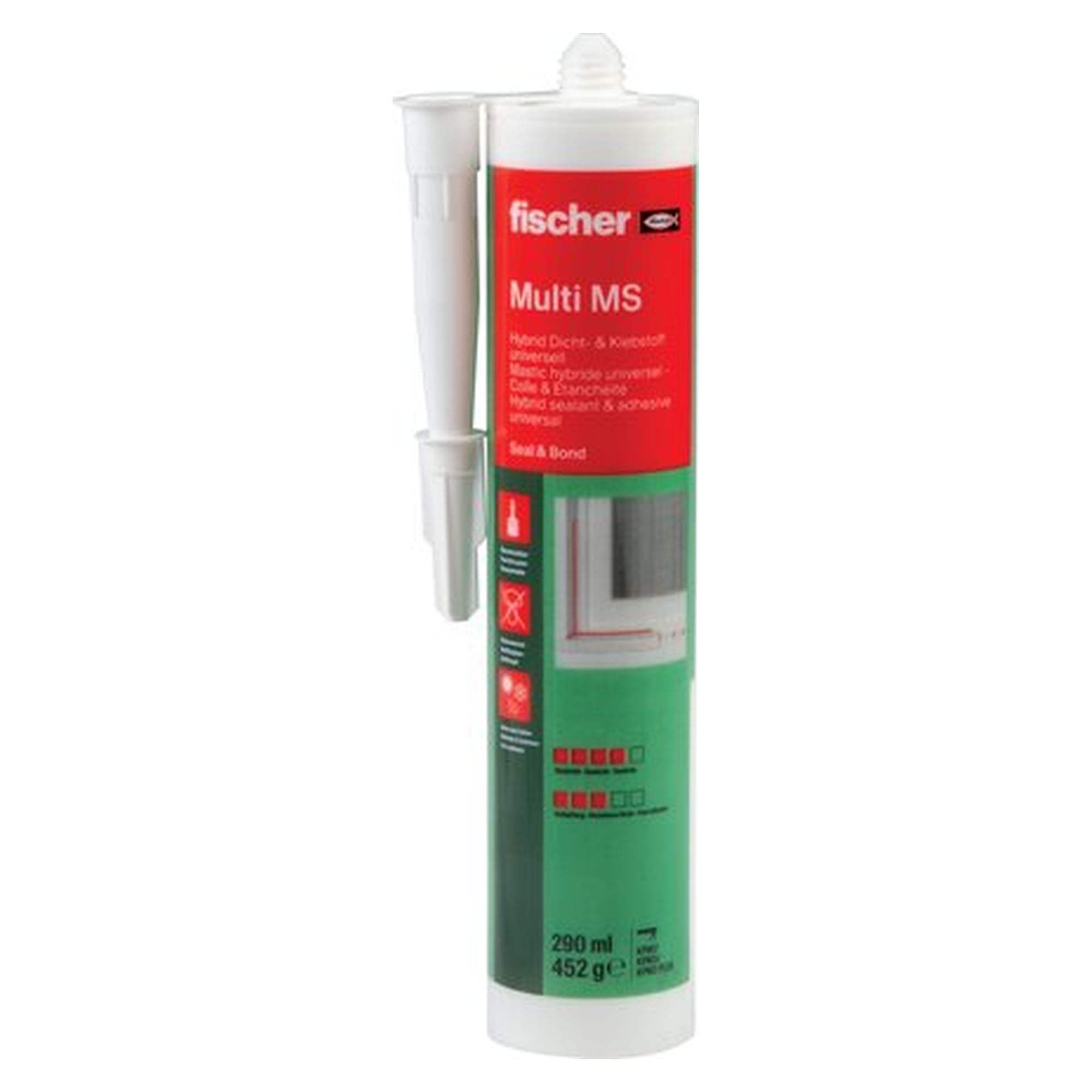 FISCHER Multi-Kleb- und Dichtstoff Multi MS, weiß, 290 ml Kartusche