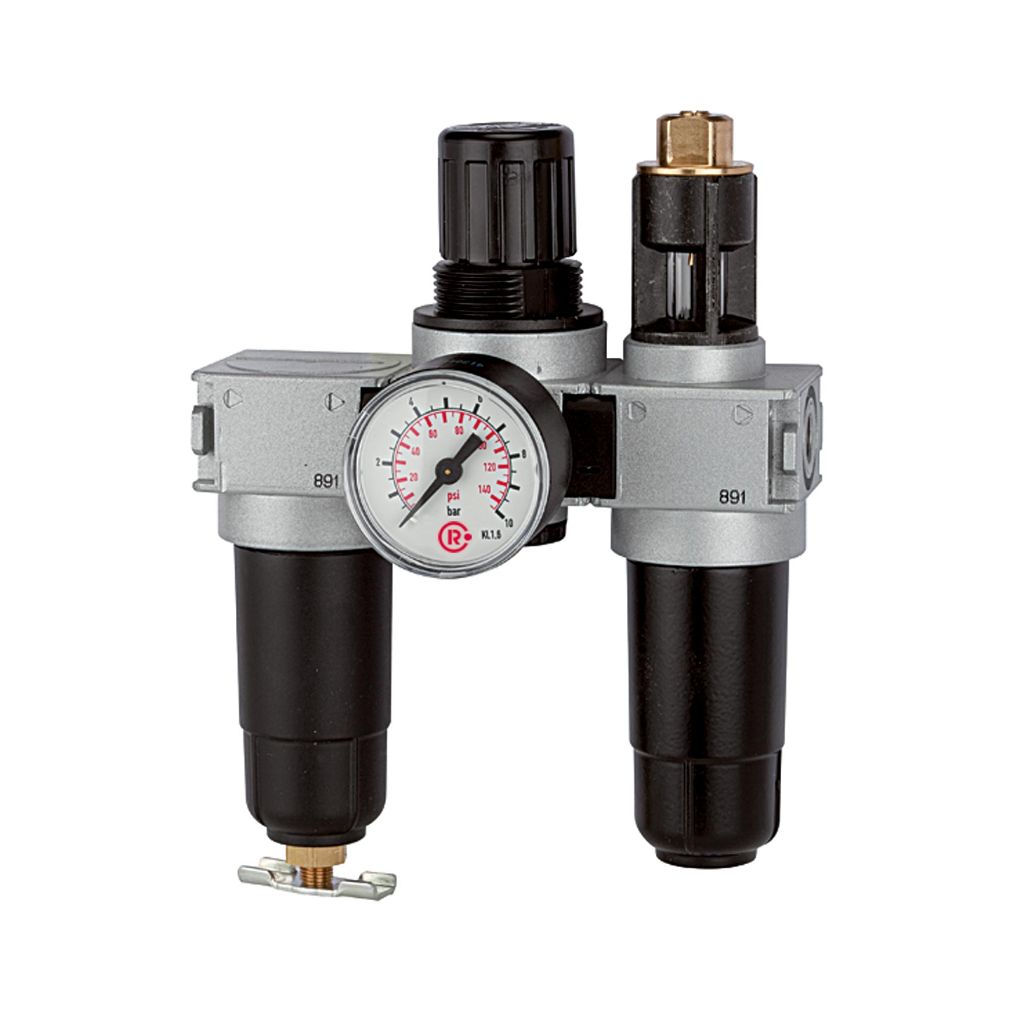 Service unit 3-part »multifix-mini«, Metal container - Riegler K2196