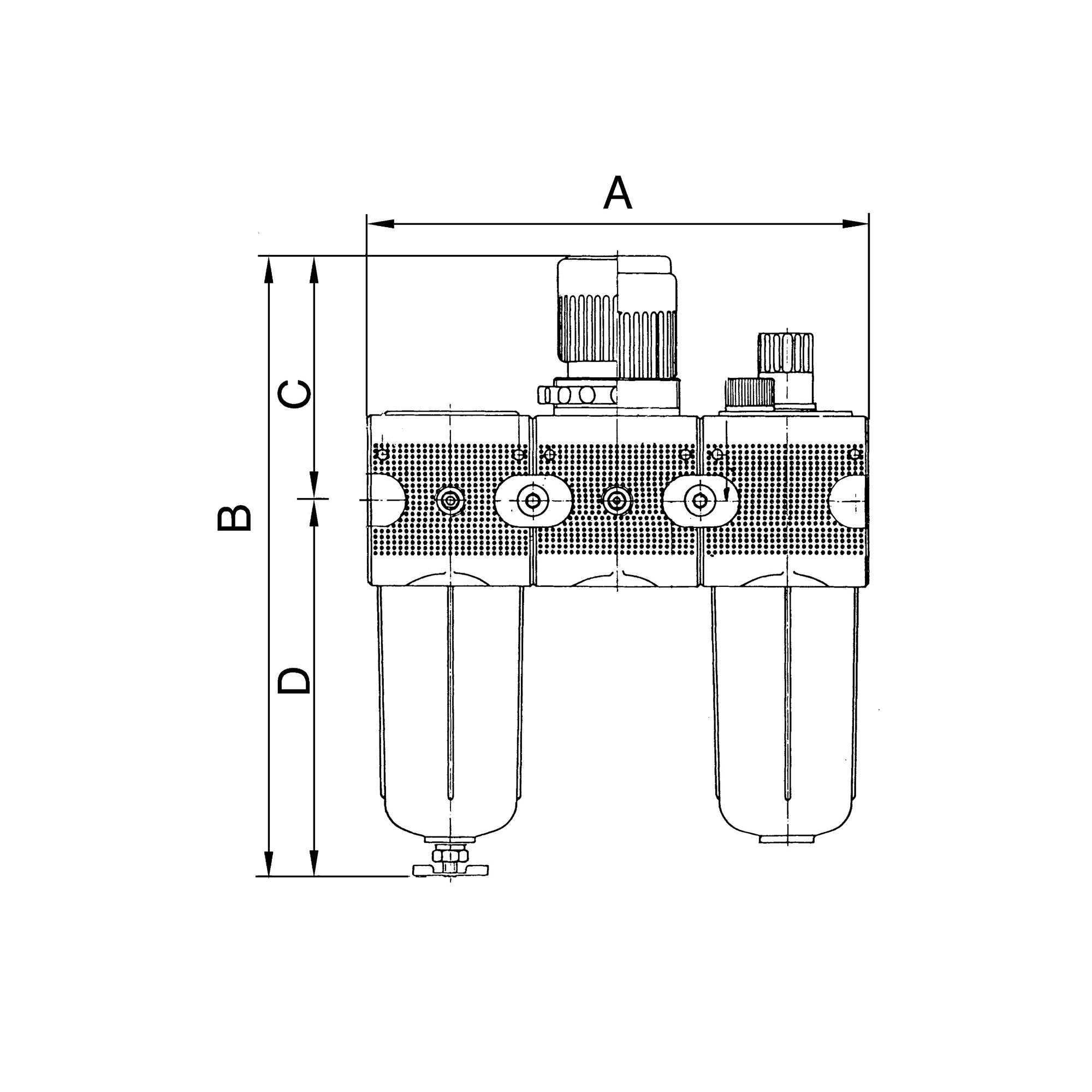 Wartungseinheit 3-tlg. »multifix« mit Metallbehälter, BG 3, G 3/4 - Riegler 100594