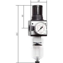 FR 12-16 S Multifix Filterregler, G 1/2", 0,5-16bar, Baureihe 2