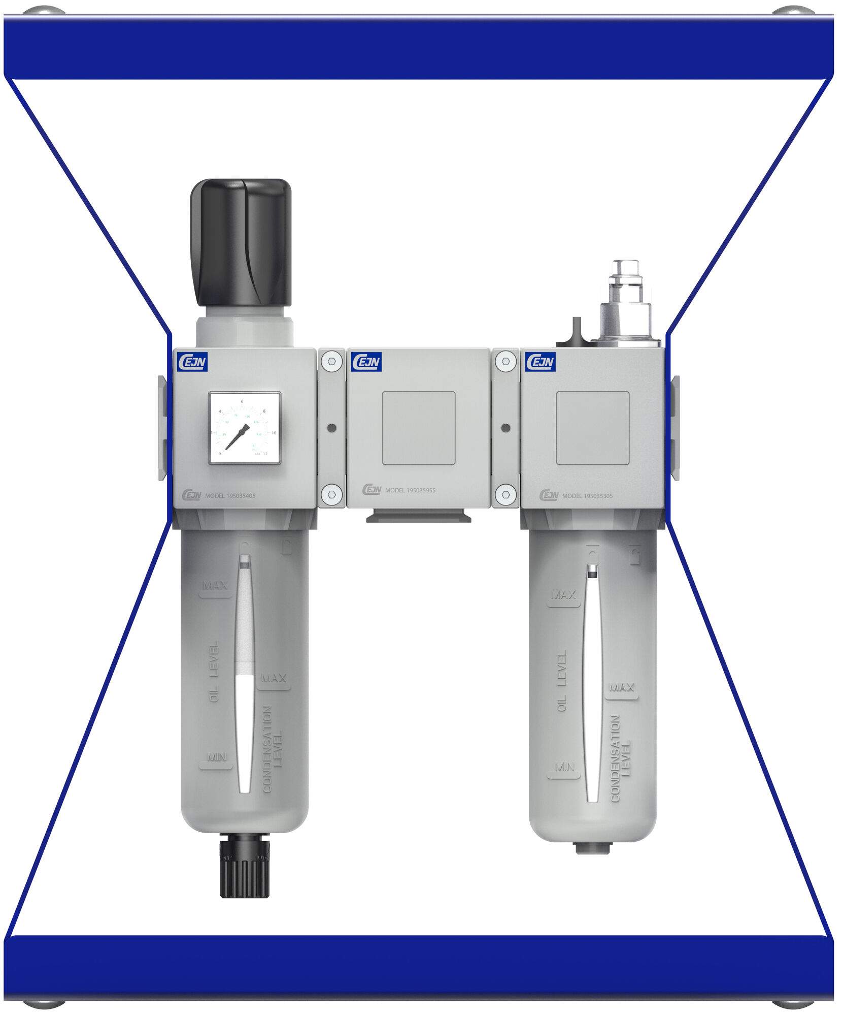 Portable FRL unit, filter, regulator and lubricator Model 652, G 1/2", 25 µm - Cejn 195035645