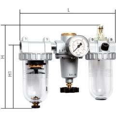 FRO 12 M Standard-Wartungseinheit, 3-tlg., G 3/8", 0,5-10 bar