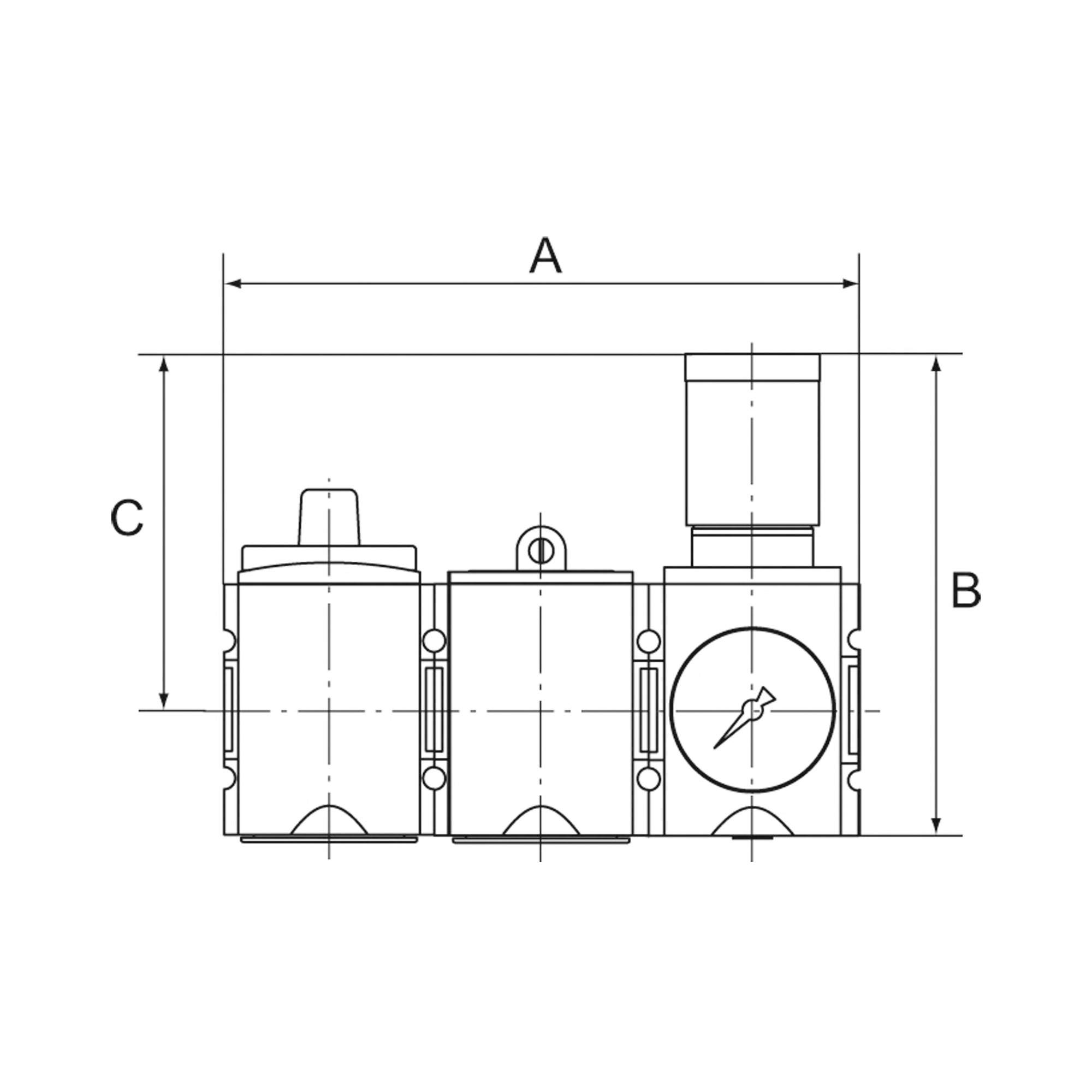 Wartungsstation Safety Futura, KH-AV-DR, BG 2, G 1/2, 2,5-8 bar - Riegler 100246
