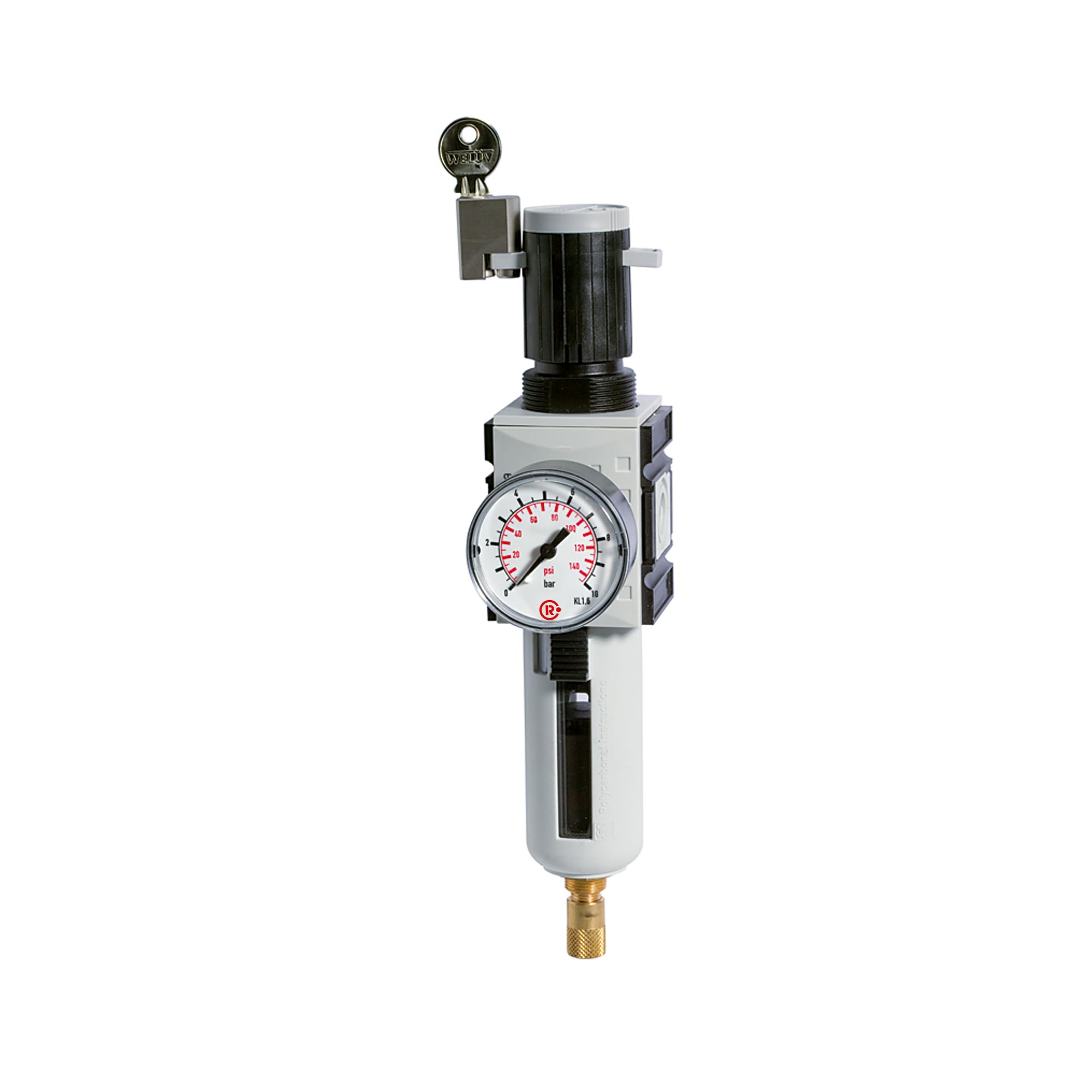 Filterregler »FUTURA«, PC, SK, Mano, BG 1, G 1/4, 0,2-4 bar, VA - Riegler 151786