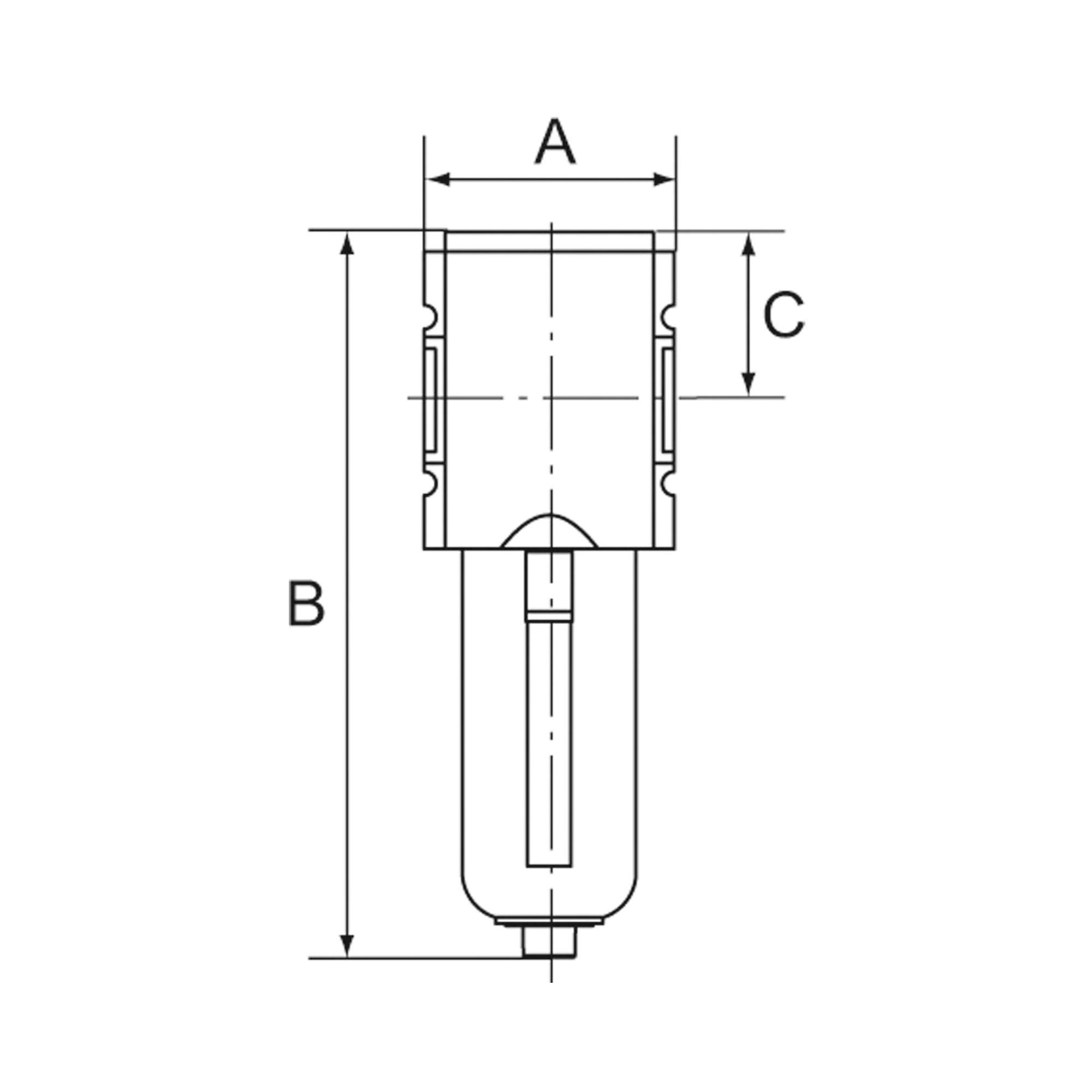 Aktivkohlefilter Futura, Metallbehälter, Sichtrohr, BG 4, G 3/4 - Riegler 156648
