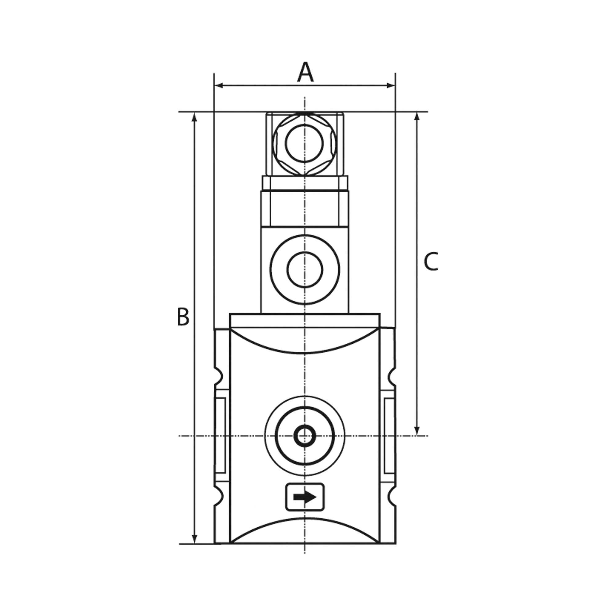 Verteiler »FUTURA-mini« BG 0, G 1/4, mit Druckschalter 0,5-10 bar - Riegler 142518