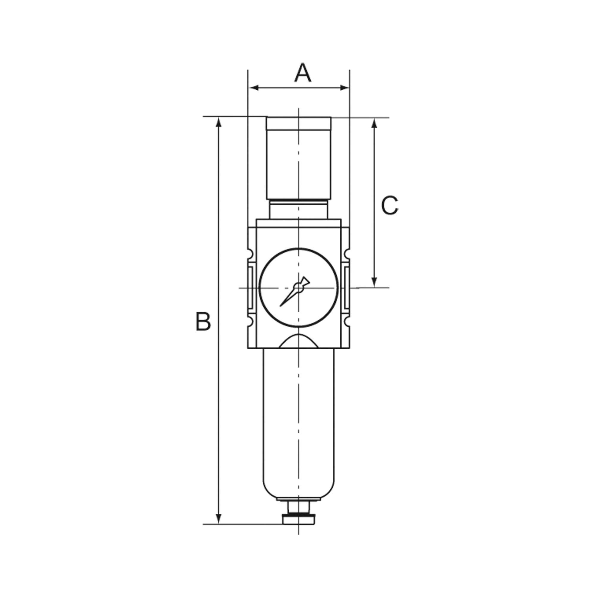 Filterregler »FUTURA-mini«, PC-Beh., Std.mano, VA, G 1/4, 0,5-10 - Riegler 142413